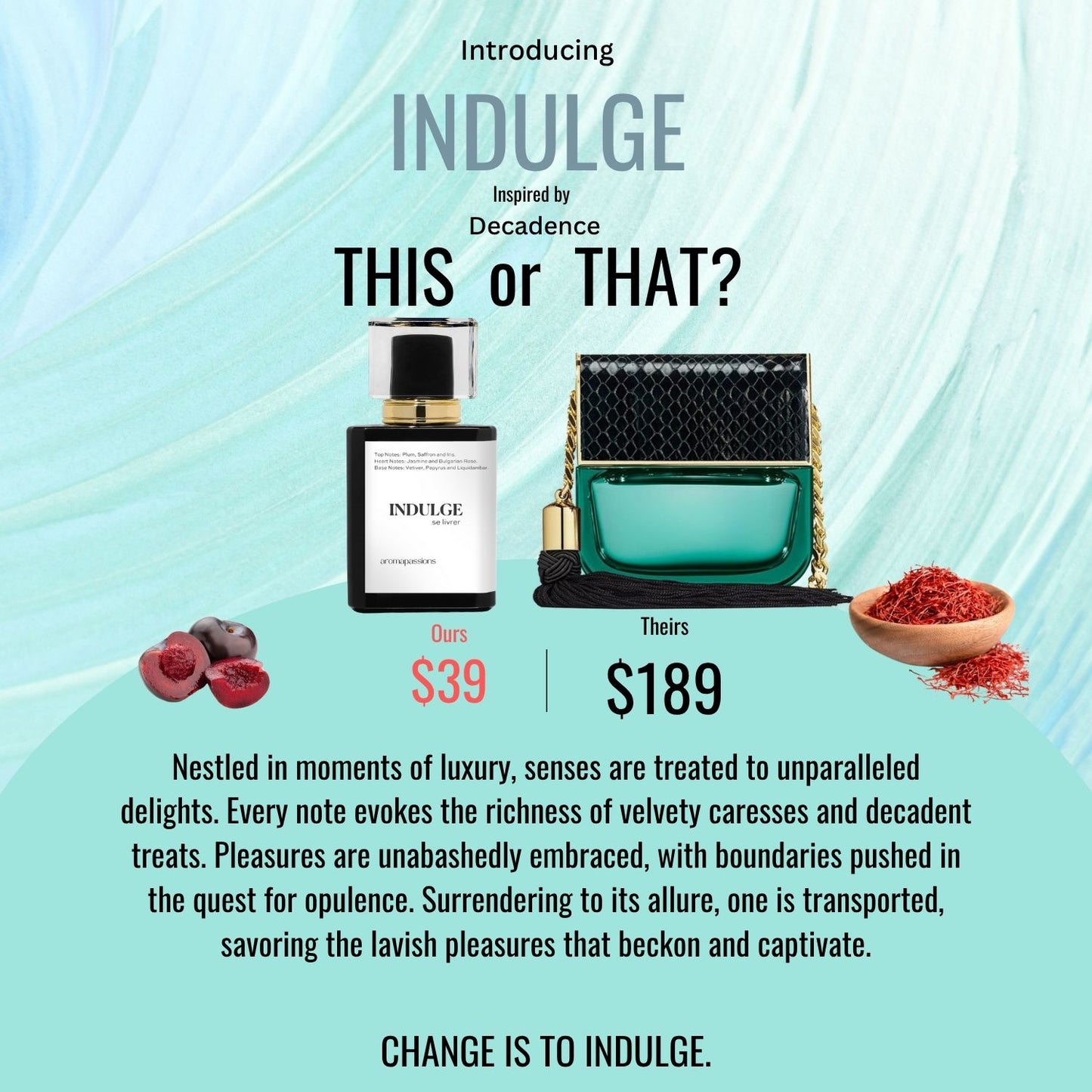 INDULGE | Inspired by MARK JACOBS DECADENCE | Decadence Dupe Pheromone Perfume