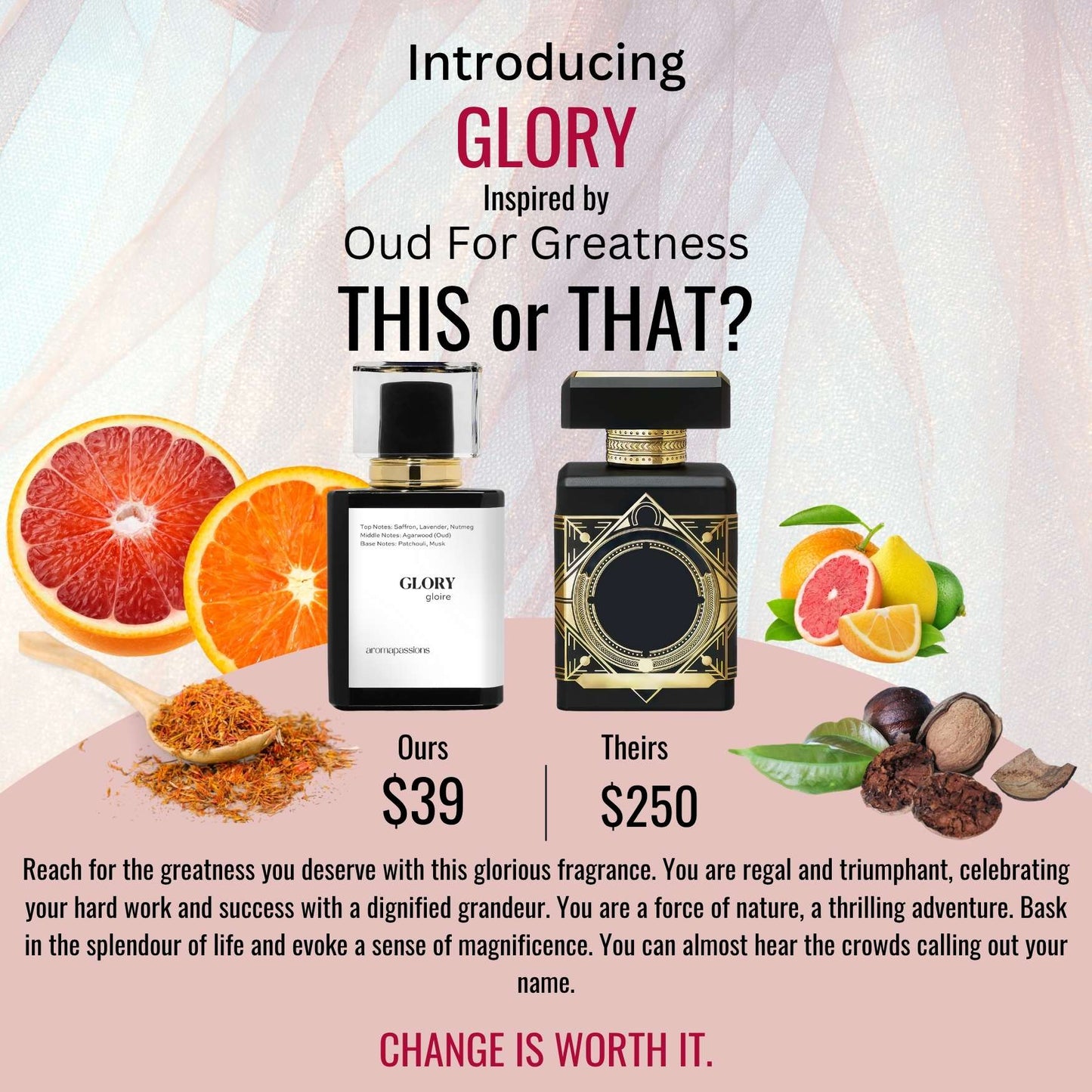 GLORY | Inspired by INTIO OUD FOR GREATNESS | Oud for Greatness Dupe Pheromone Perfume