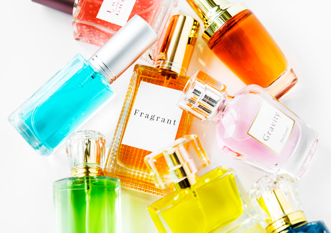 Variety of colorful perfume dupes