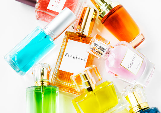 Variety of colorful perfume dupes