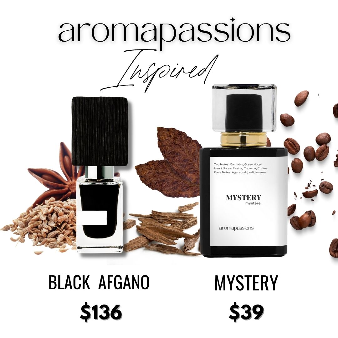 MYSTERY | Inspired by NASOMATTO BLACK AFGANO | Black Afgano Dupe Pheromone Perfume | Vanilla Cedarwood Fragrance Essential Oils Parfum Notes