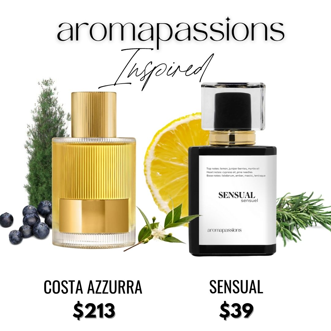 SENSUAL | Inspired by Tom Ford COSTA AZZURRA | Costa Azzurra Eau De Parfum Dupe Pheromone Perfume | Lemon Rosemary Essential Oils