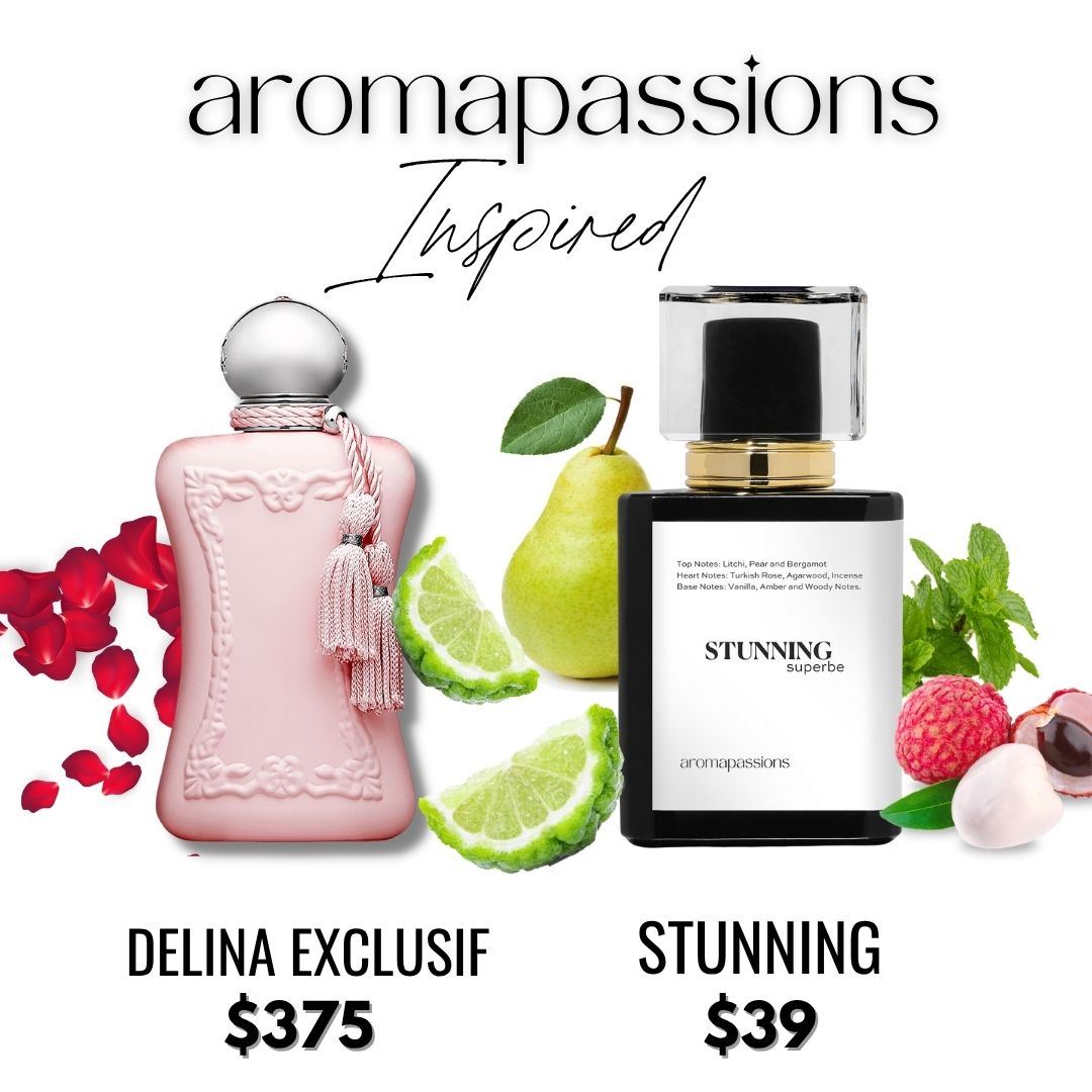 STUNNING | Inspired by MARLY DELINA EXCLUSIF | Delina Exclusif Dupe Pheromone Eau De Perfum | Rose Frankincense Vanilla Peppermint Essential Oil
