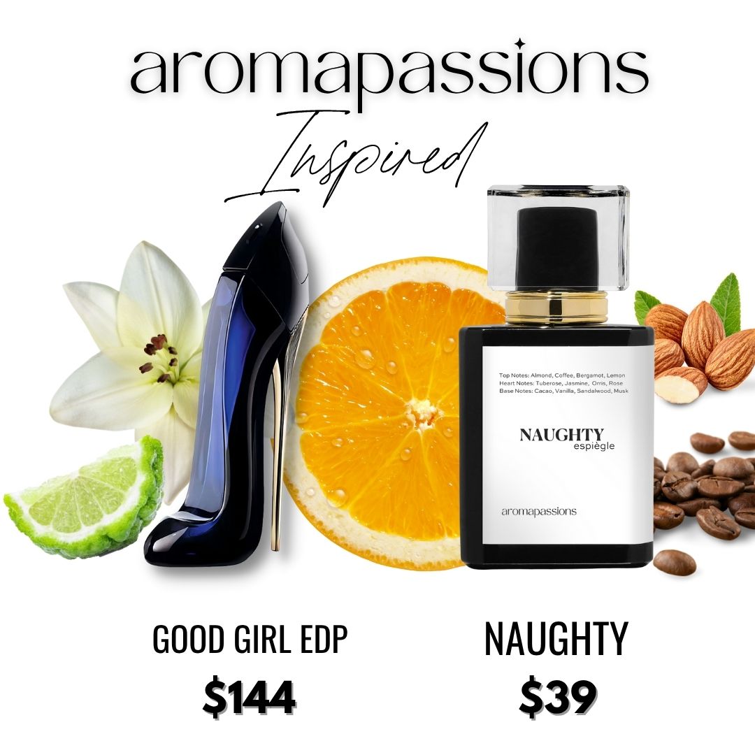 NAUGHTY | Inspired by CH GOOD GIRL | Good Girl Dupe Pheromone Ladies Perfume | Jasmine Rose Sandalwood Essential Oils |