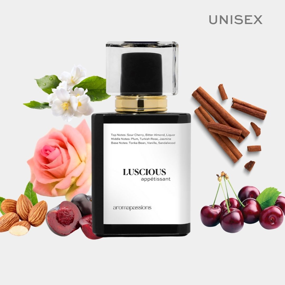LUSCIOUS | Inspired by TOM FORD LOST CHERRY | Lost Cherry Dupe Pheromone Perfume | Cherry Scent Notes | Vanilla Cedarwood Vetiver Jasmine Cinnamon Turkish Rose Essential Oils