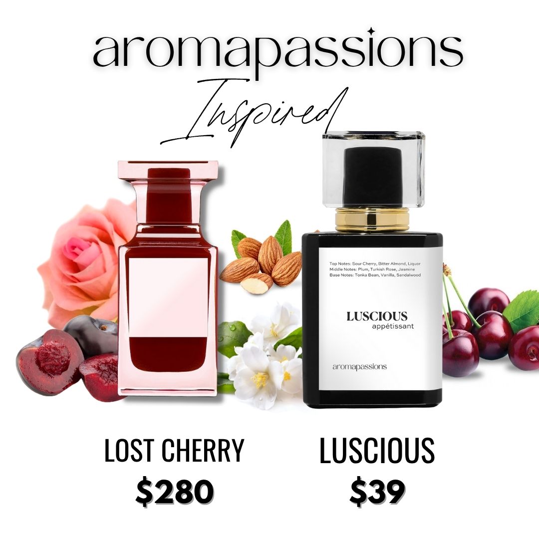 LUSCIOUS | Inspired by TOM FORD LOST CHERRY | Lost Cherry Dupe Pheromone Perfume | Cherry Scent Notes | Vanilla Cedarwood Vetiver Jasmine Cinnamon Turkish Rose Essential Oils