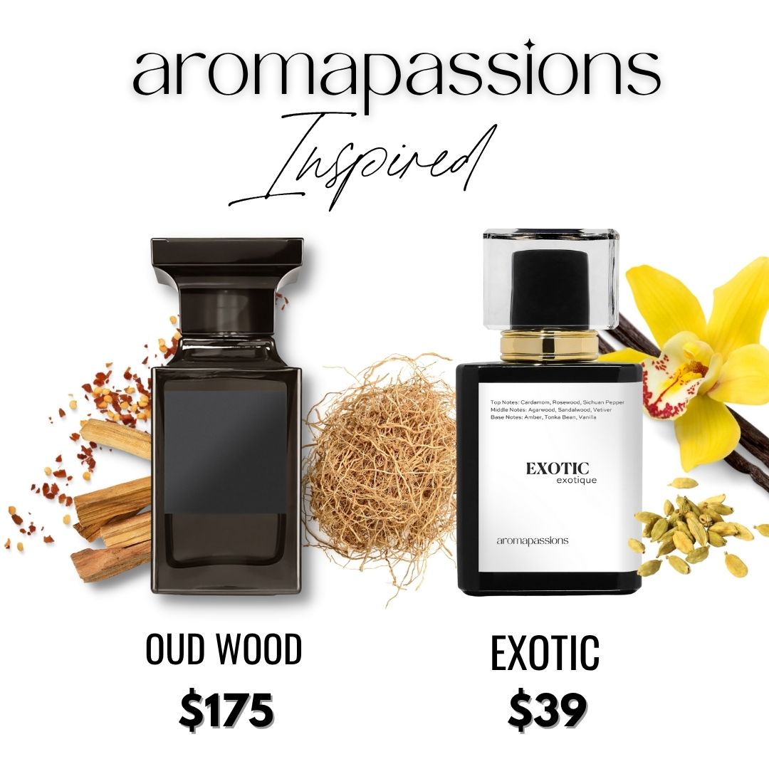 EXOTIC | Inspired by TOM FORD OUD WOOD | Oud Wood Dupe Pheromone Men Women Perfume | Cardamom Rosewood Sichuan Pepper Agarwood Vanilla Vetiver Essential oils.