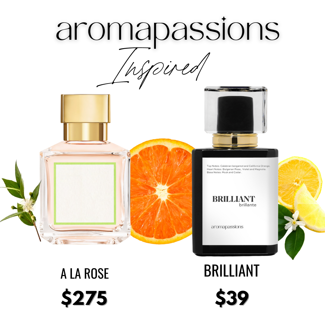 BRILLIANT | Inspired by MFK A LA ROSE | Bergamot Orange Rose Violet Magnolia Cedar Essential Oils | Maison Francis Kurkdjian A La Rose Dupe Pheromone Perfume