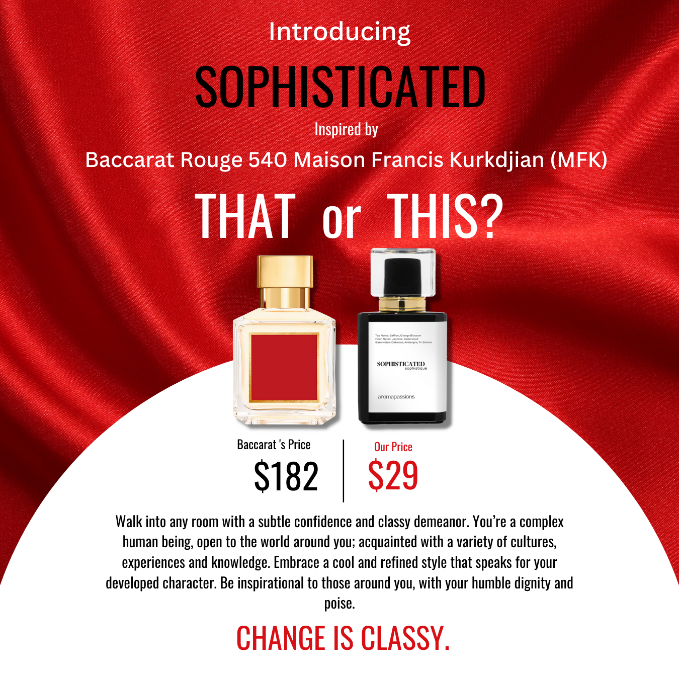 SOPHISTICATED | Inspired by MFK BACCARAT ROUGE 540 | Baccarat Rouge 540 Dupe Pheromone Perfume