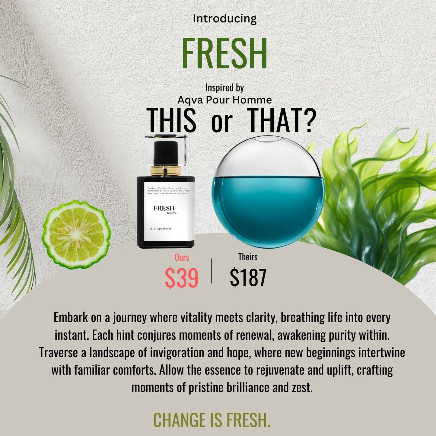 FRESH | Inspired by BVLGARI AQVA POUR HOMME | Aqva Pour Homme Dupe Pheromone Perfume
