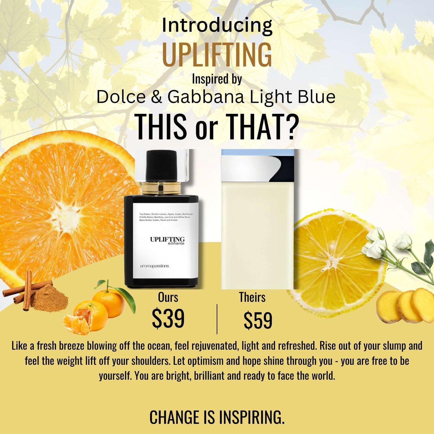UPLIFTING | Inspired by DG LIGHT BLUE | Light Blue Dupe Pheromone Perfume