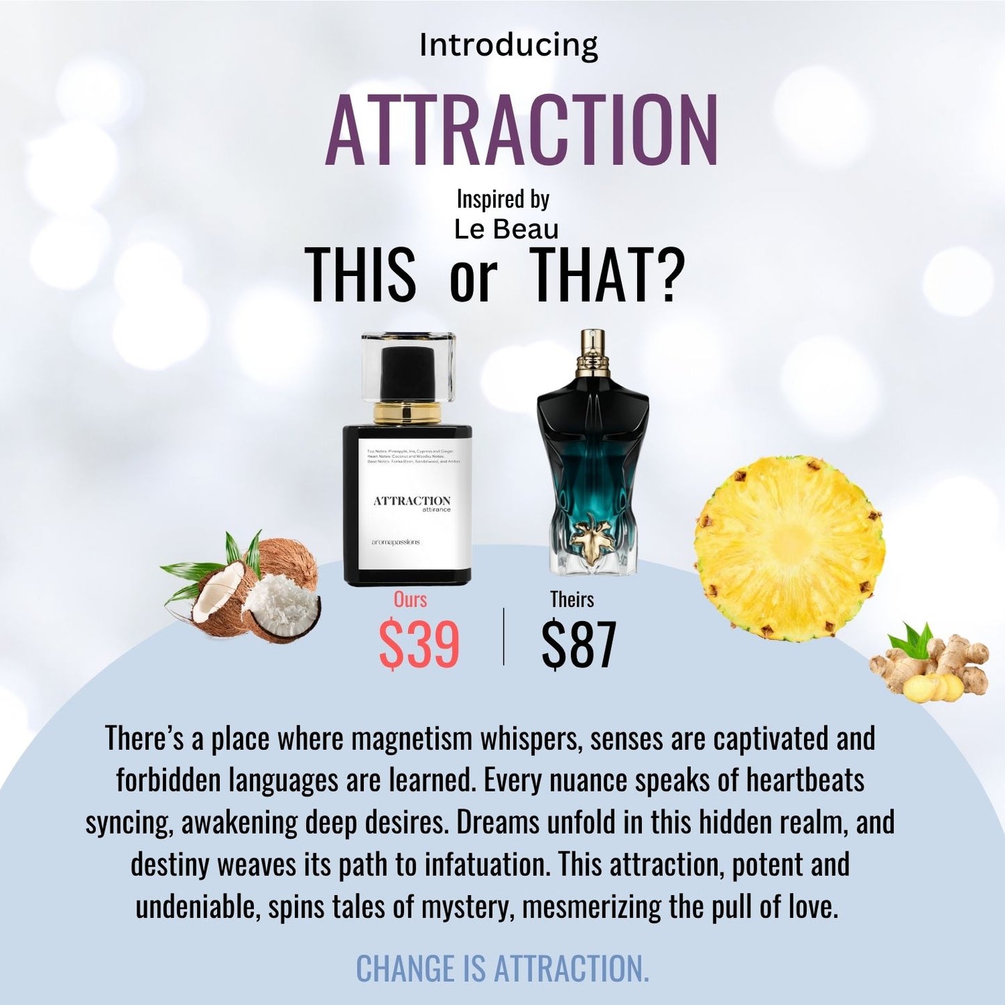 ATTRACTION | Inspired by JEAN PAUL GAULTIER LE BEAU | Le Beau Dupe Pheromone Perfume