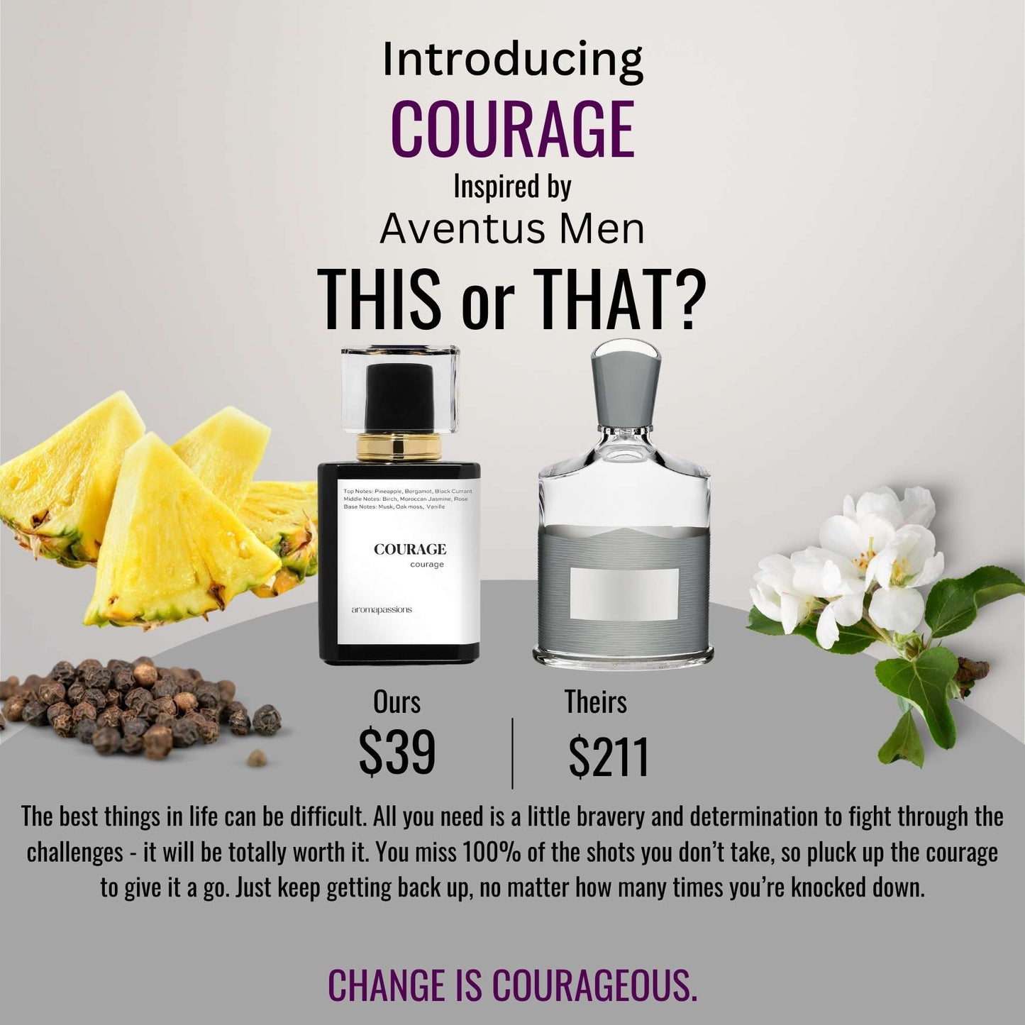 COURAGE | Inspired by CREED AVENTUS | Aventus Dupe Pheromone Perfume