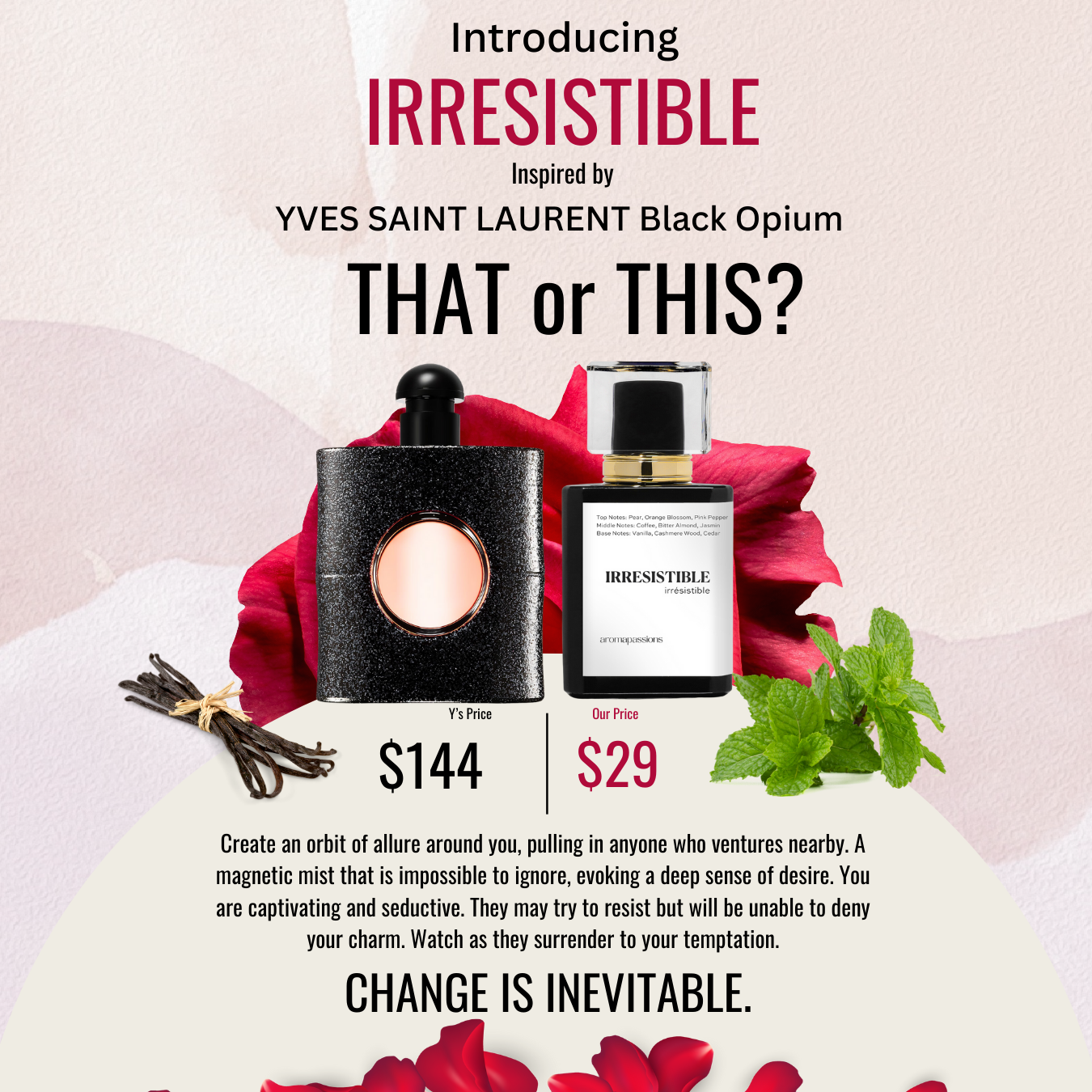 IRRESISTIBLE | Inspired by YSL BLACK OPIUM | Black Opium Dupe Pheromone Perfume