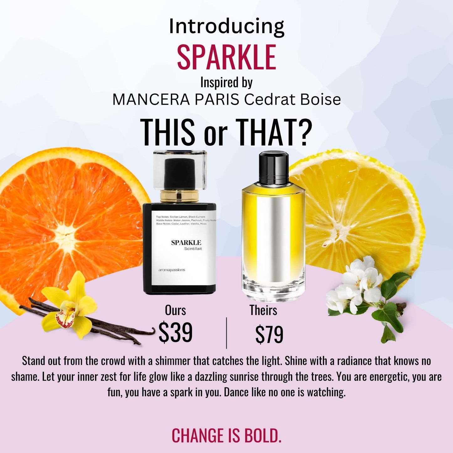 SPARKLE | Inspired by MANCERA CEDRAT BOISE | Cedrat Boise Dupe Pheromone Perfume