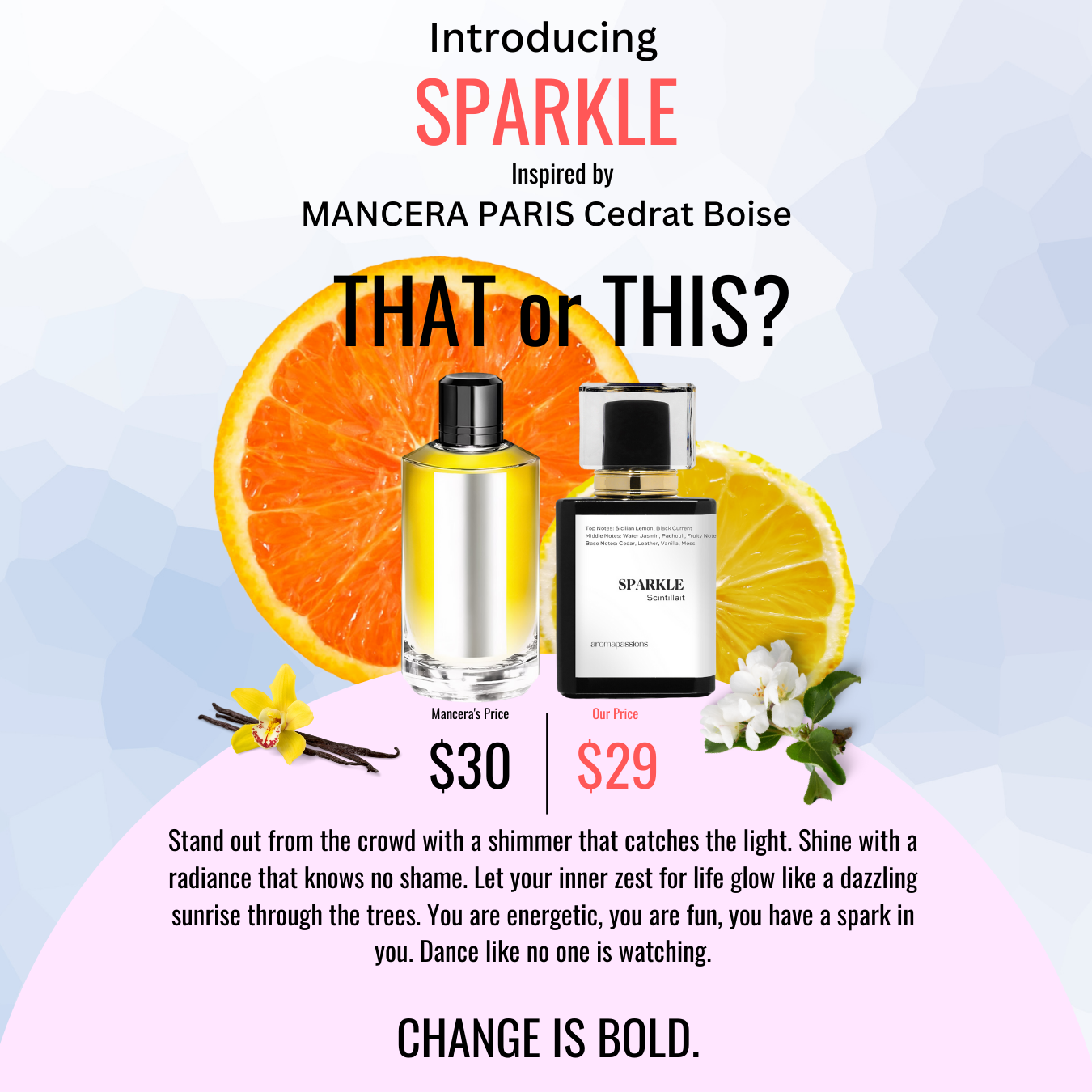 SPARKLE | Inspired by MANCERA CEDRAT BOISE | Cedrat Boise Dupe Pheromone Perfume