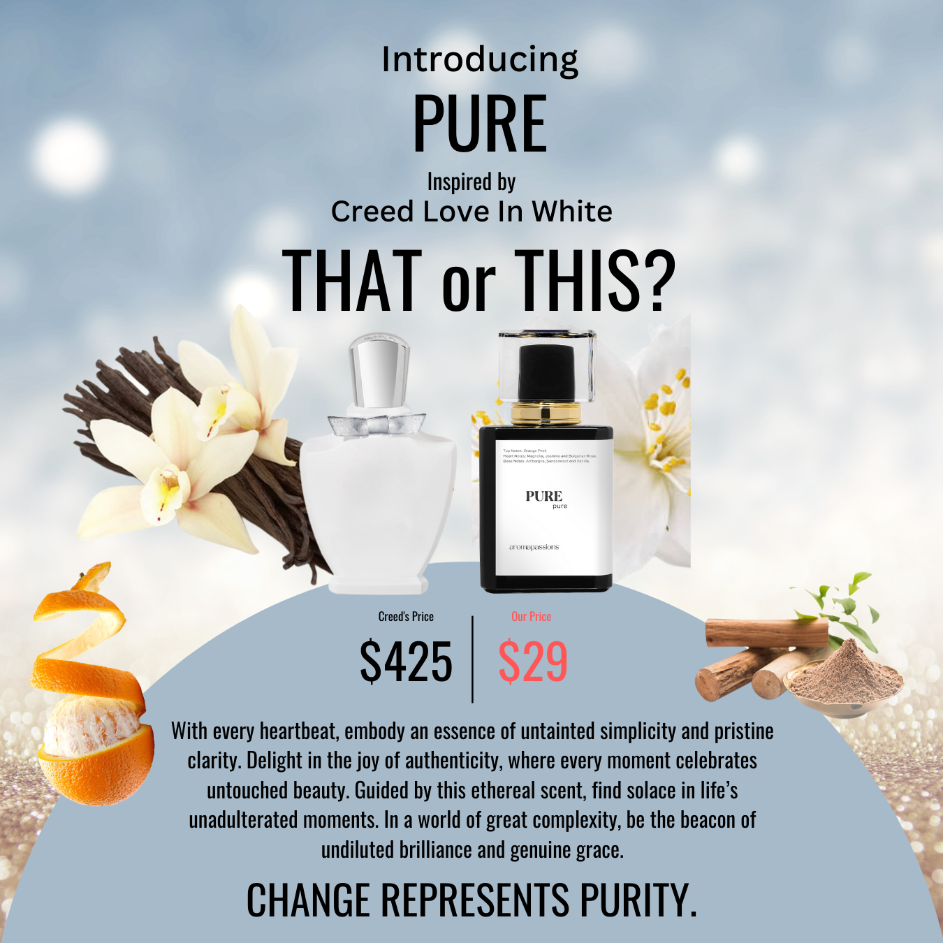 PURE | Inspired by CREED LOVE IN WHITE | Love in White Dupe Pheromone Perfume