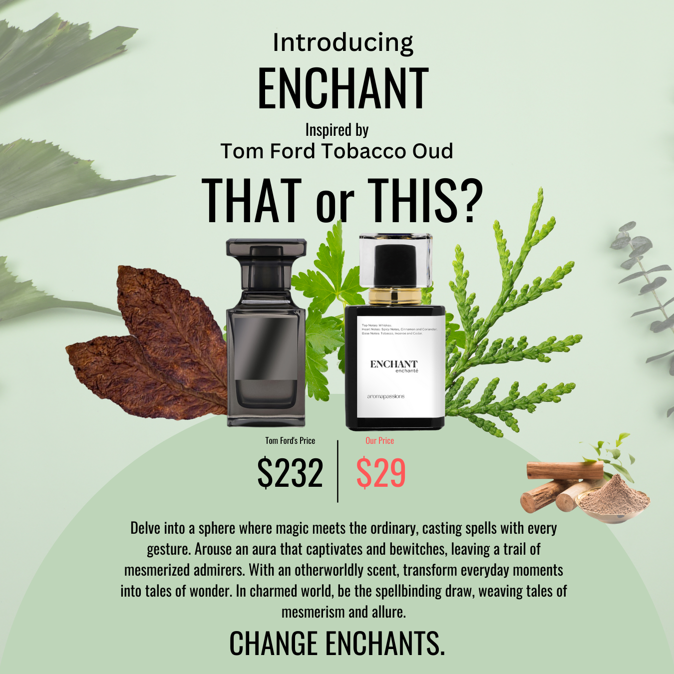 ENCHANT | Inspired by Tom Ford TOBACCO OUD | Tobacco Oud Dupe Pheromone Perfume