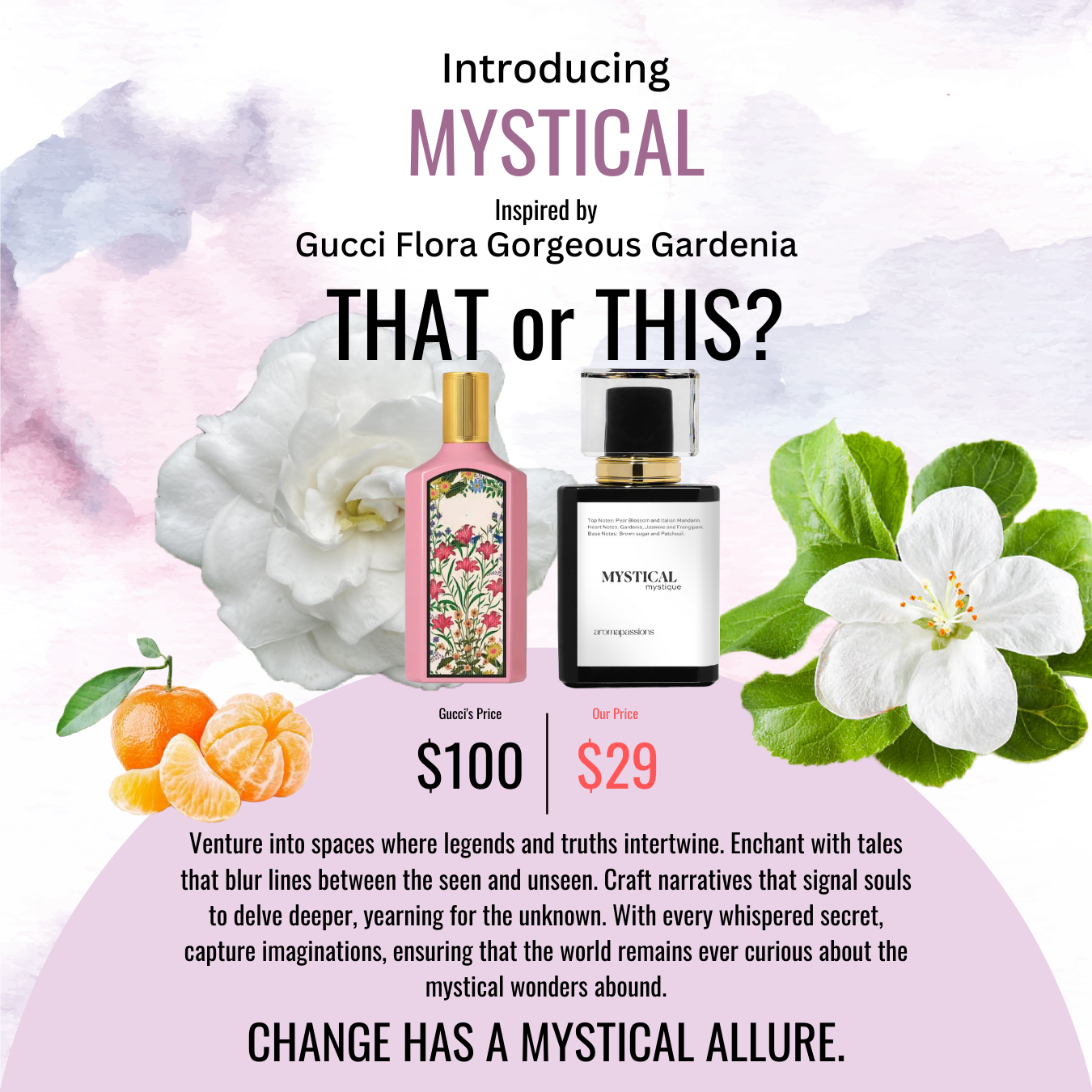 MYSTICAL | Inspired by GUCCI FLORA GORGEOUS GARDENIA | Flora Gorgeous Gardenia Dupe Pheromone Perfume