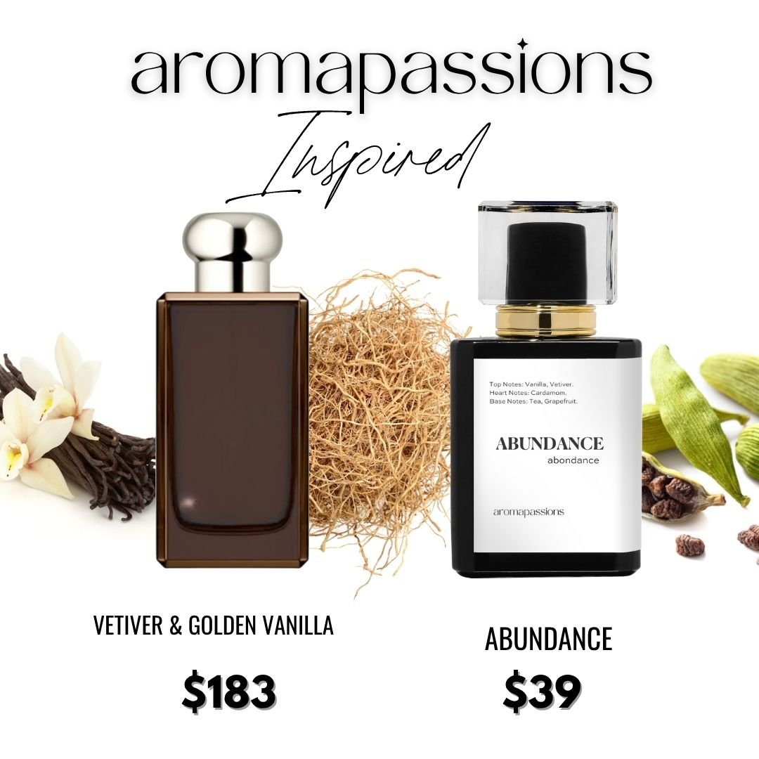 ABUNDANCE | Inspired by JO MALONE VETIVER & GOLDEN VANILLA | Vetiver & Golden Vanilla Dupe Pheromone Perfume - aromapassions