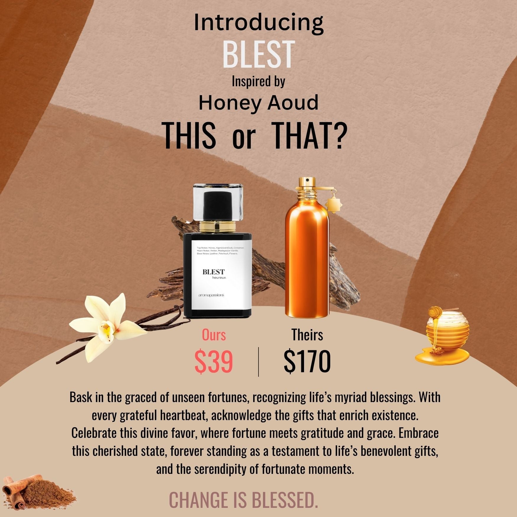 BLEST | Inspired by MONTALE HONEY AOUD | Honey Aoud Dupe Pheromone Perfume - aromapassions