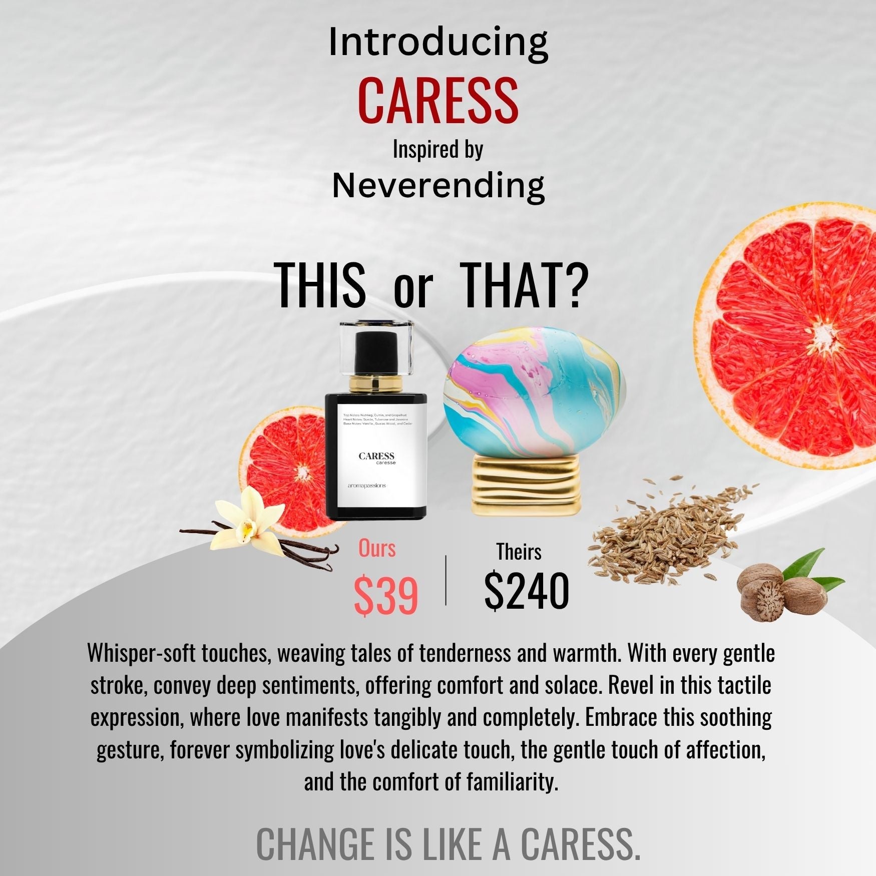 CARESS | Inspired by THE HOUSE OF OUD NEVERENDING | Neverending Dupe Pheromone Perfume - aromapassions