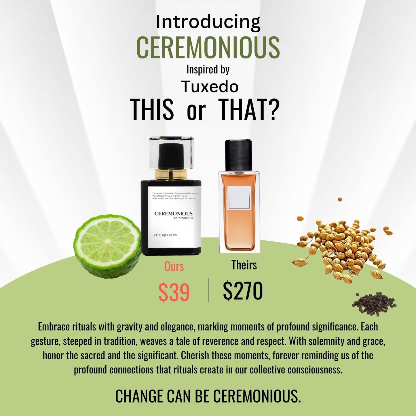 CEREMONIOUS | Inspired by YSL TUXEDO | Tuxedo Dupe Pheromone Perfume - aromapassions