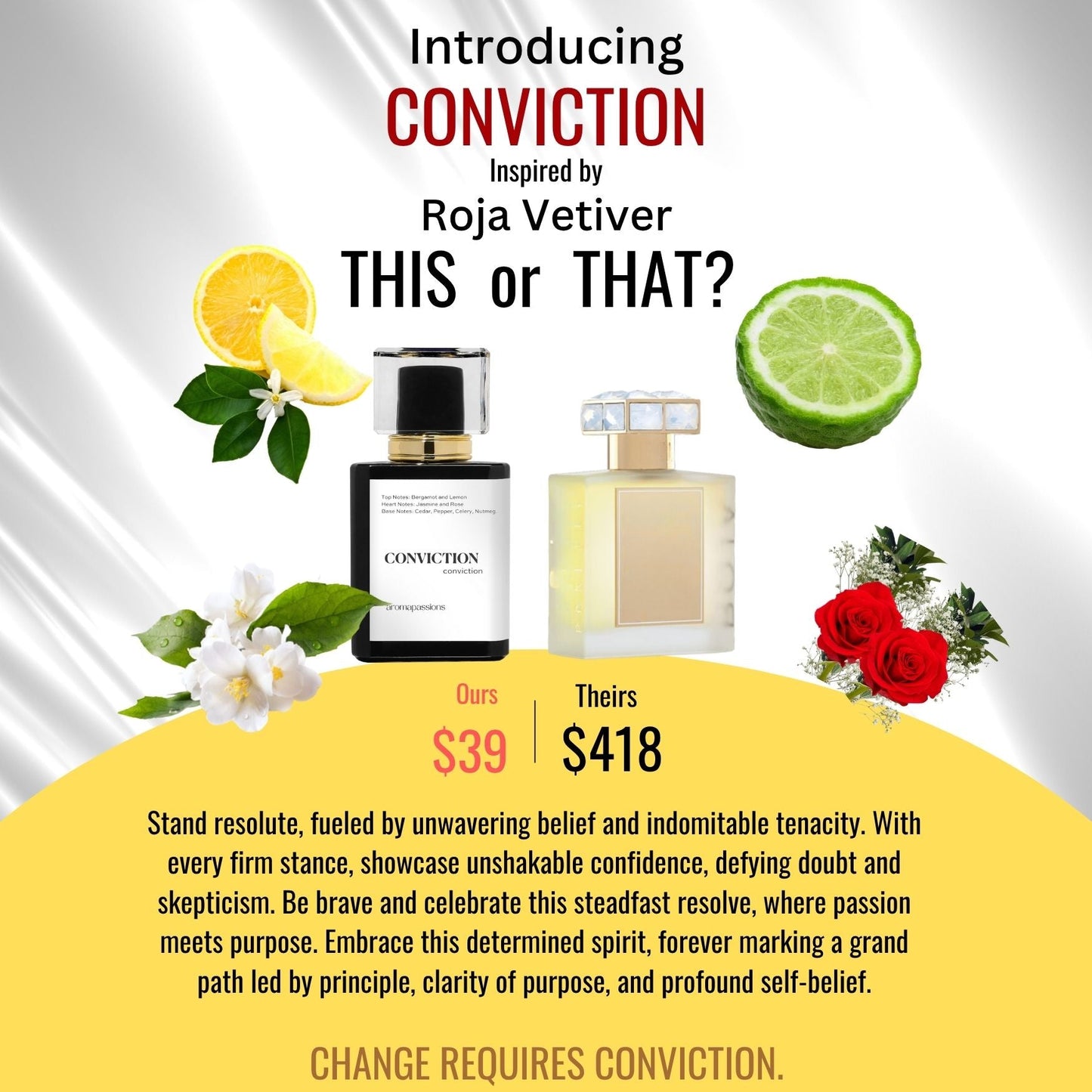 CONVICTION | Inspired by ROJA VETIVER | Vetiver Dupe Pheromone Perfume - aromapassions