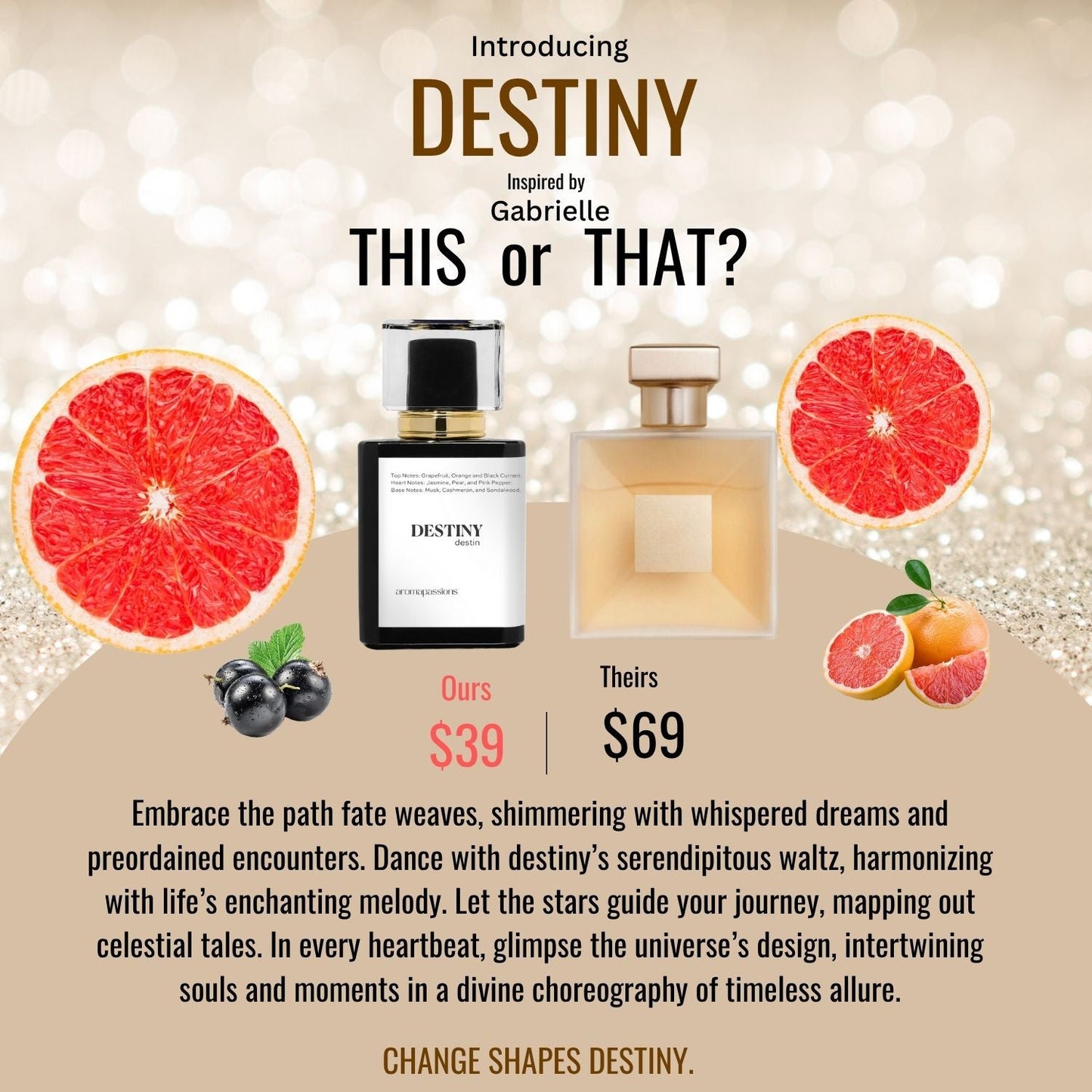 DESTINY | Inspired by CHANEL GABRIELLE | Gabrielle Dupe Pheromone Perfume - aromapassions