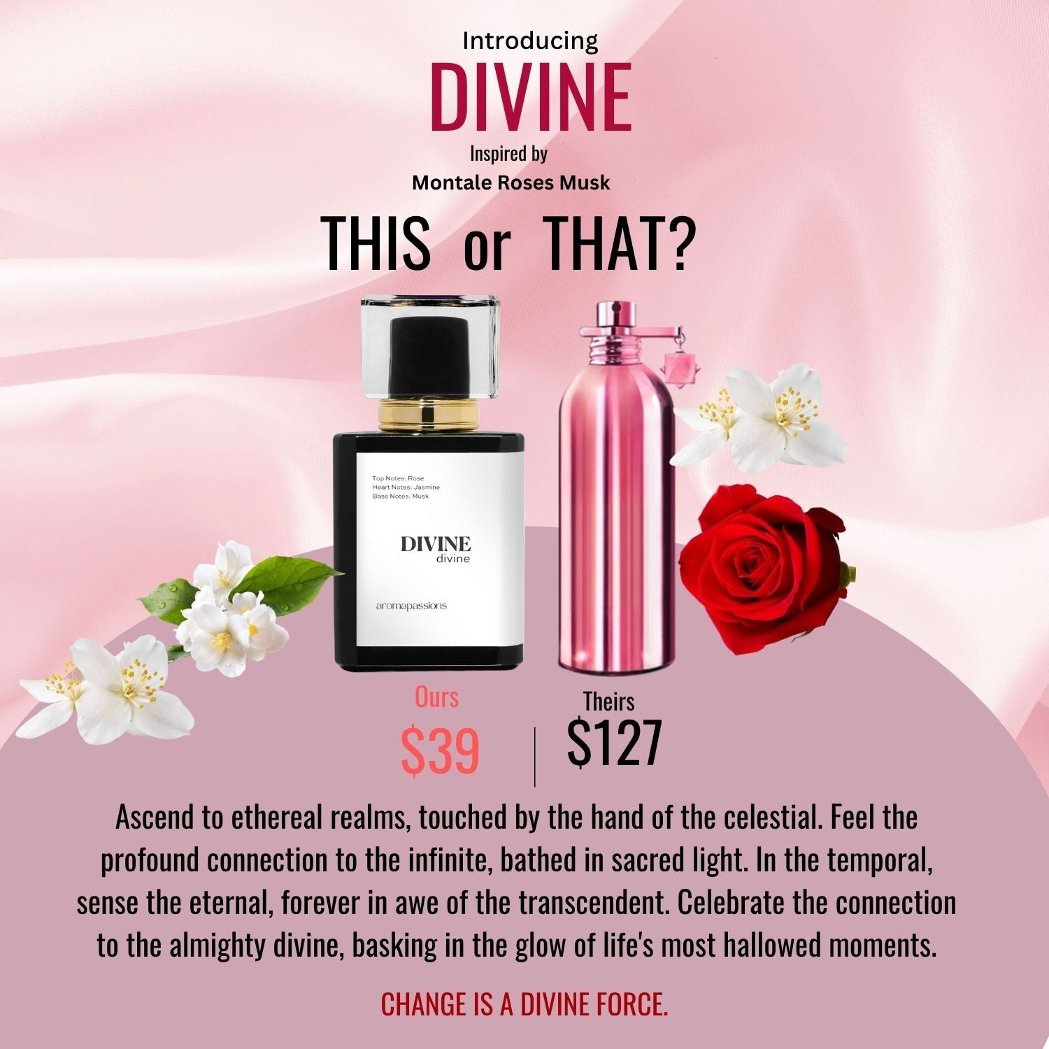 DIVINE | Inspired by MONTALE ROSES MUSK | Roses Musk Dupe Pheromone Perfume - aromapassions
