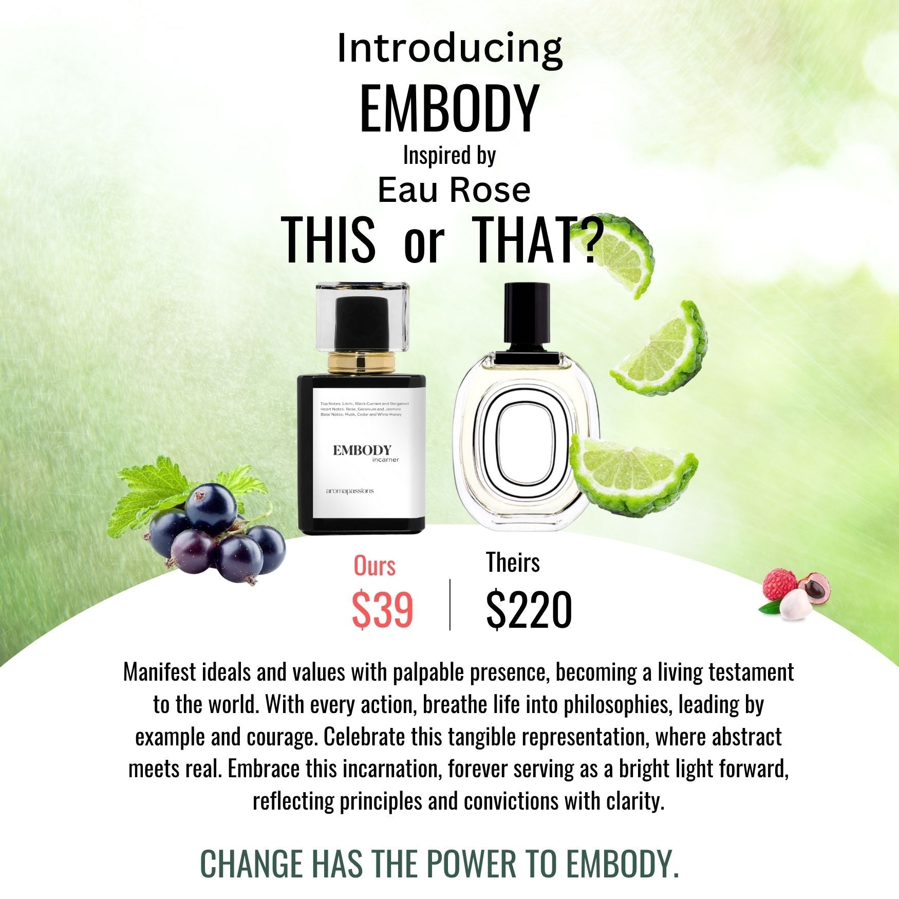 EMBODY | Inspired by DIPTYQUE EAU ROSE | Eau Rose Dupe Pheromone Perfume - aromapassions
