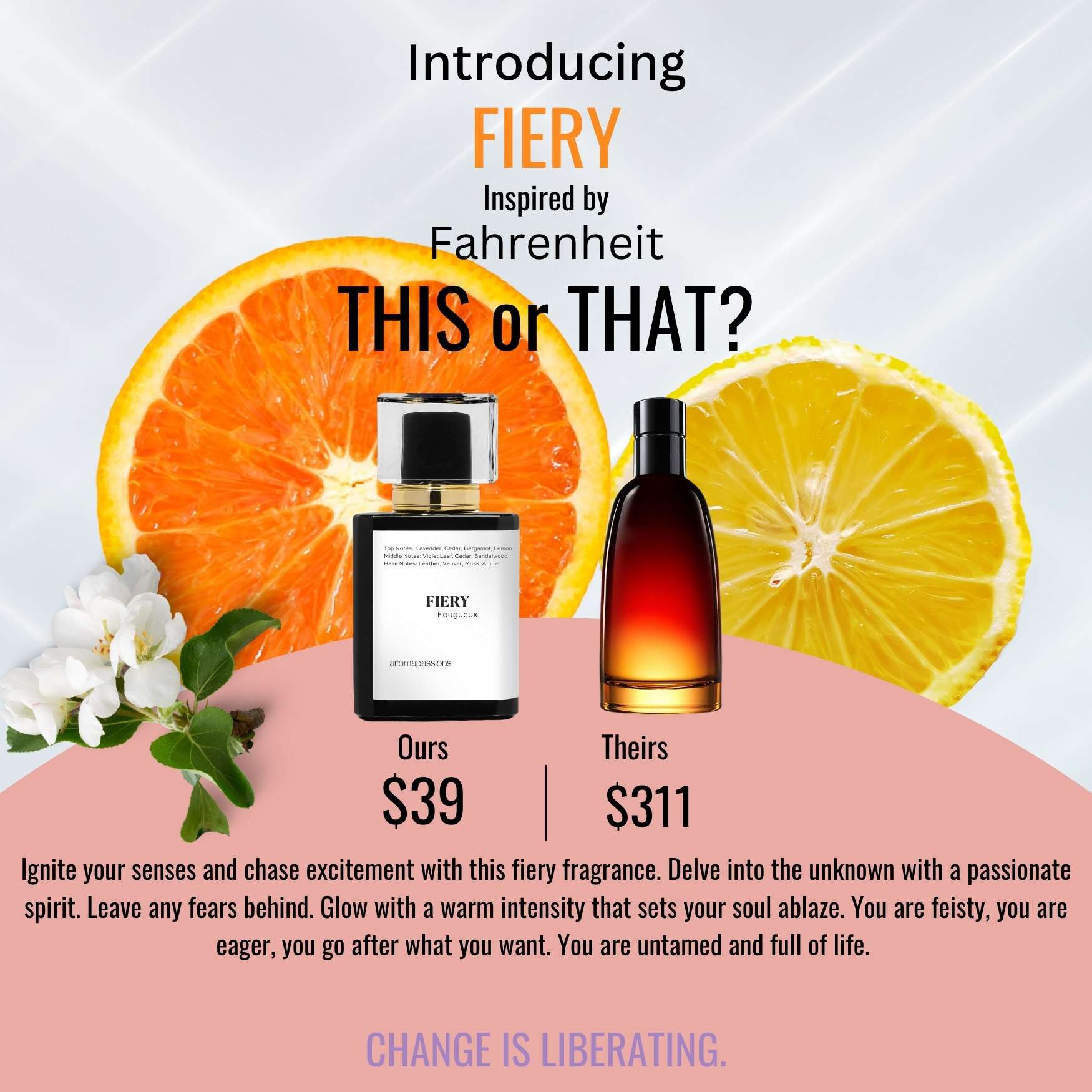 FIERY | Inspired by D. FAHRENHEIT | Fahrenheit Dupe Pheromone Perfume - aromapassions