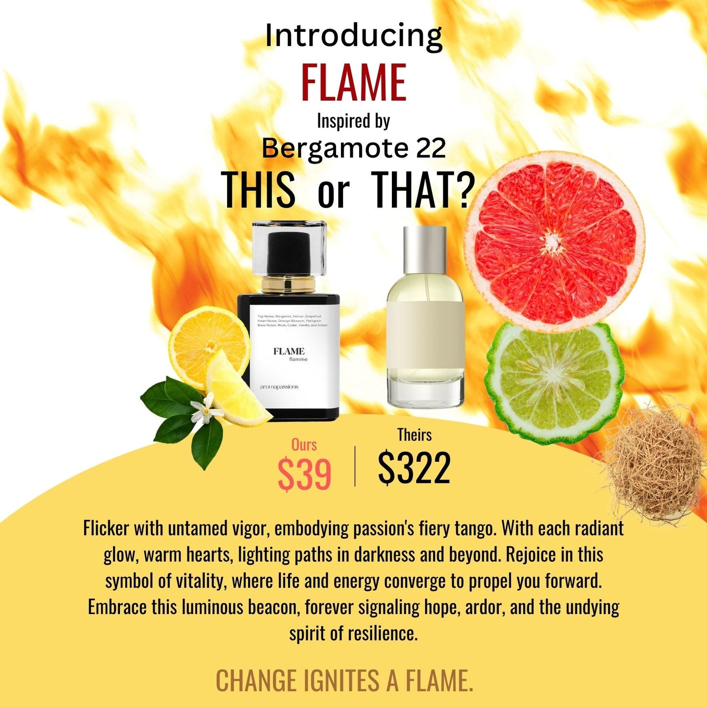 FLAME | Inspired by LE LABO BERGAMOTE 22 | Bergamote 22 Dupe Pheromone Perfume - aromapassions