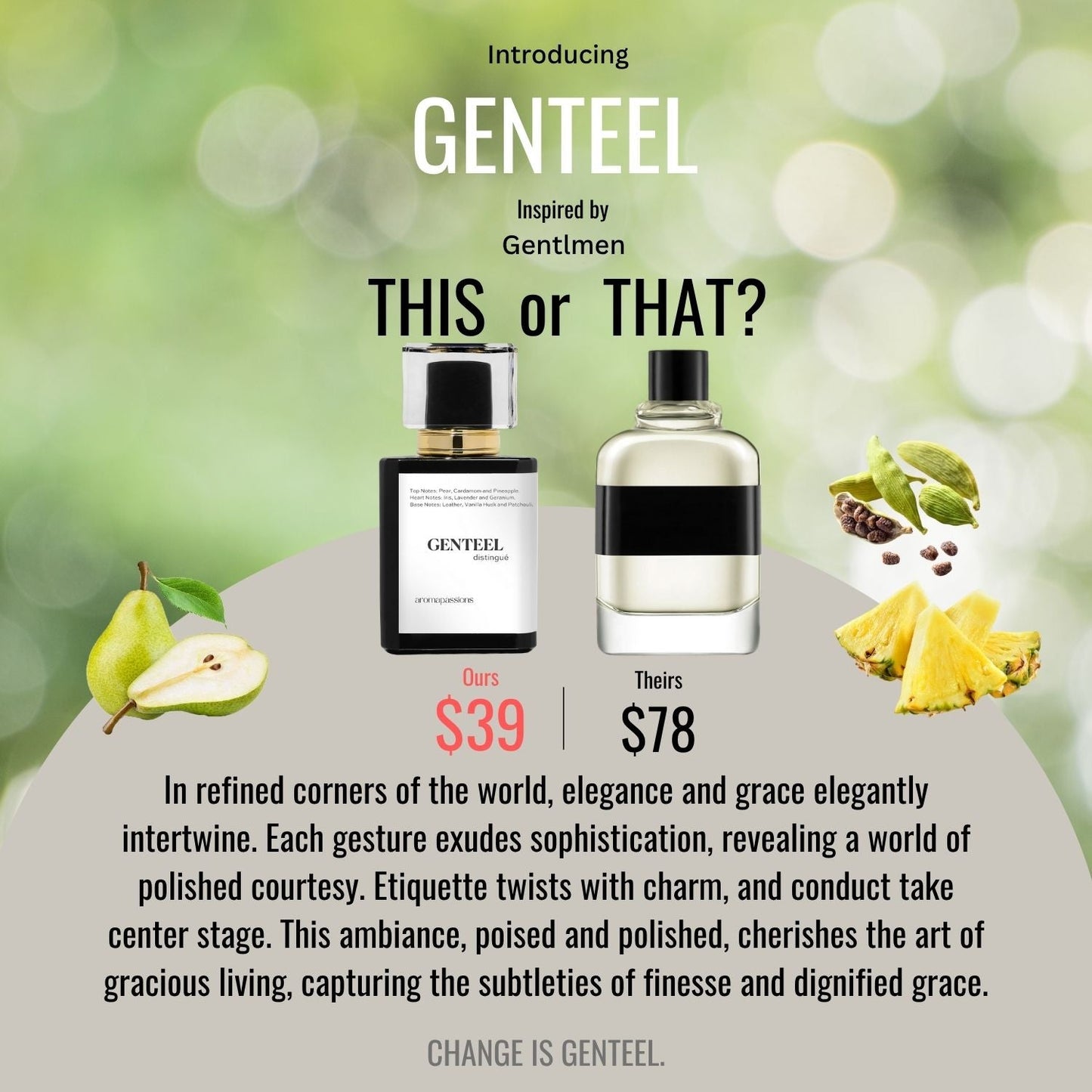 GENTEEL | Inspired by GIVENCHY GENTLMEN | Gentlmen Dupe Pheromone Perfume - aromapassions