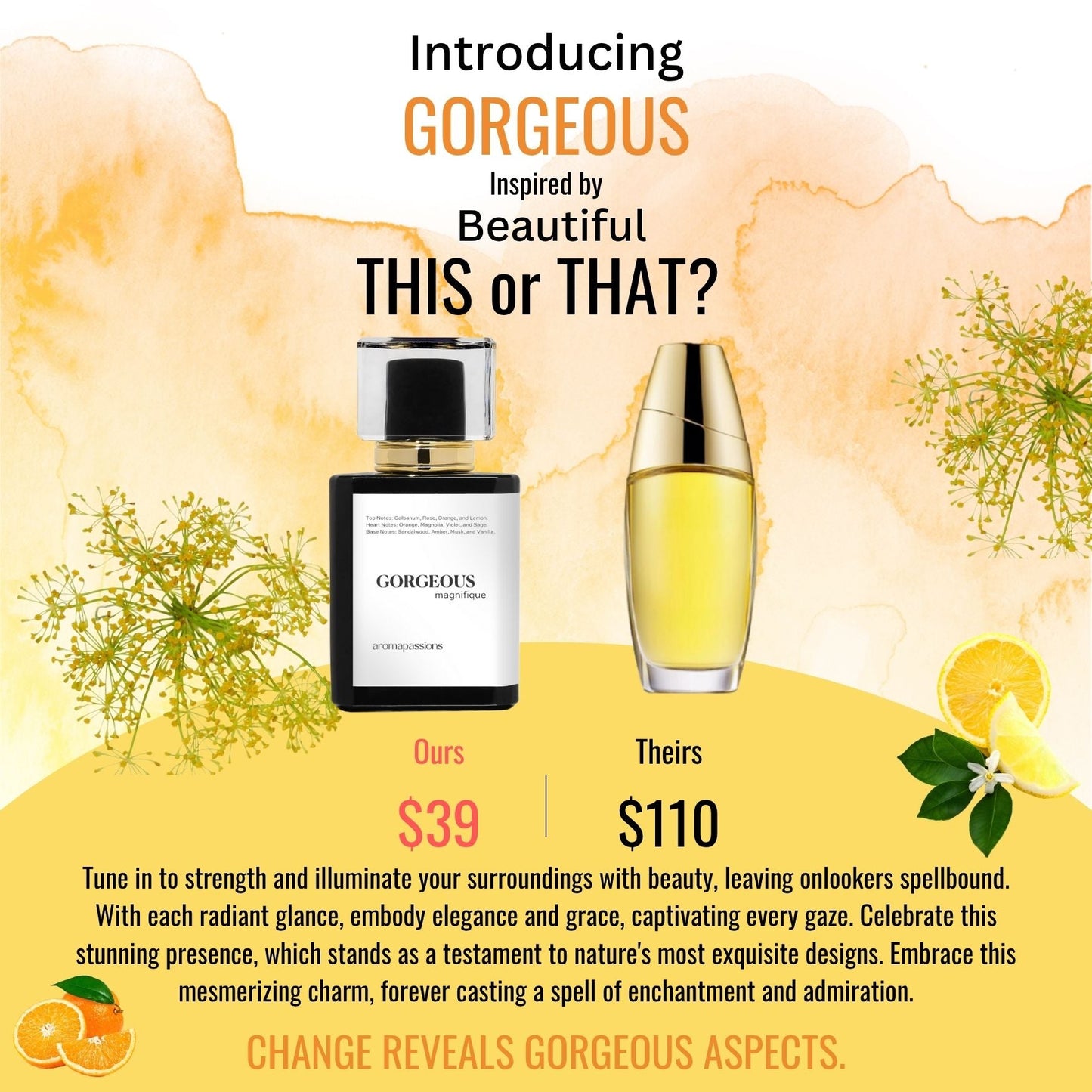GORGEOUS | Inspired by ESTÉE LAUDER BEAUTIFUL | Beautiful Dupe Pheromone Perfume - aromapassions