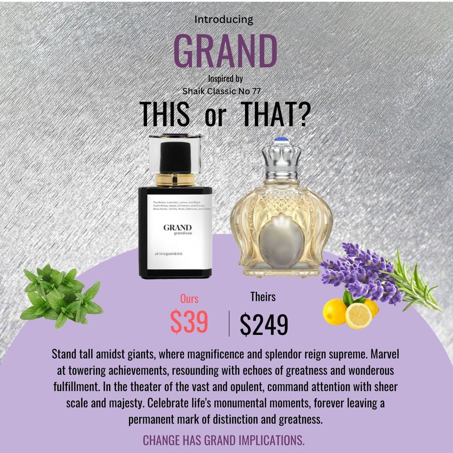GRAND | Inspired by SHAIK OPULENT SHAIK CLASSIC NO 77 | Opulent Shaik Classic No 77 Dupe Pheromone Perfume - aromapassions
