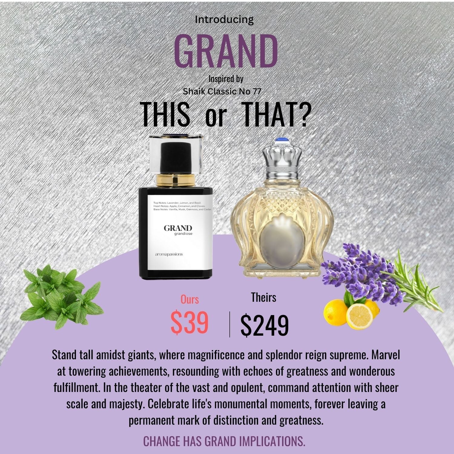 GRAND | Inspired by SHAIK OPULENT SHAIK CLASSIC NO 77 | Opulent Shaik Classic No 77 Dupe Pheromone Perfume - aromapassions