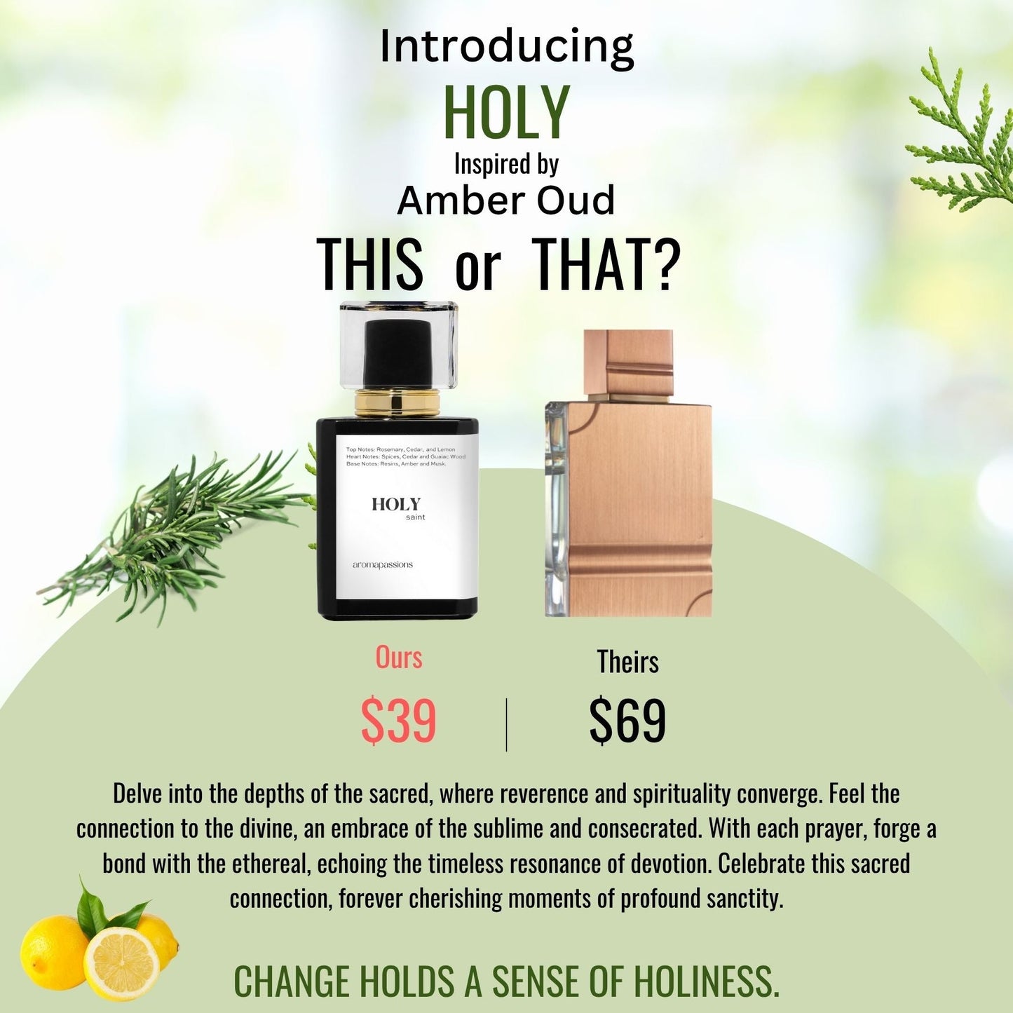 HOLY | Inspired by HARAMAIN AMBER OUD | Amber Oud Dupe Pheromone Perfume - aromapassions