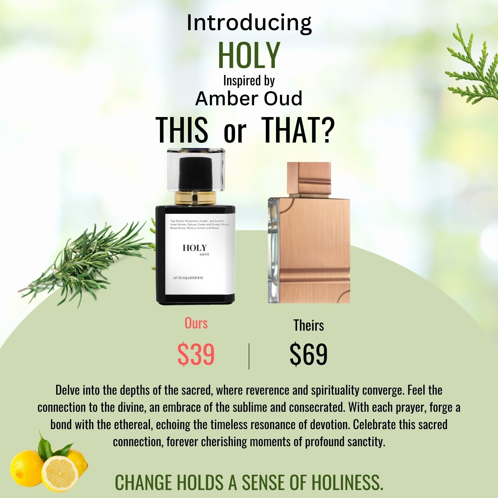 HOLY | Inspired by HARAMAIN AMBER OUD | Amber Oud Dupe Pheromone Perfume - aromapassions