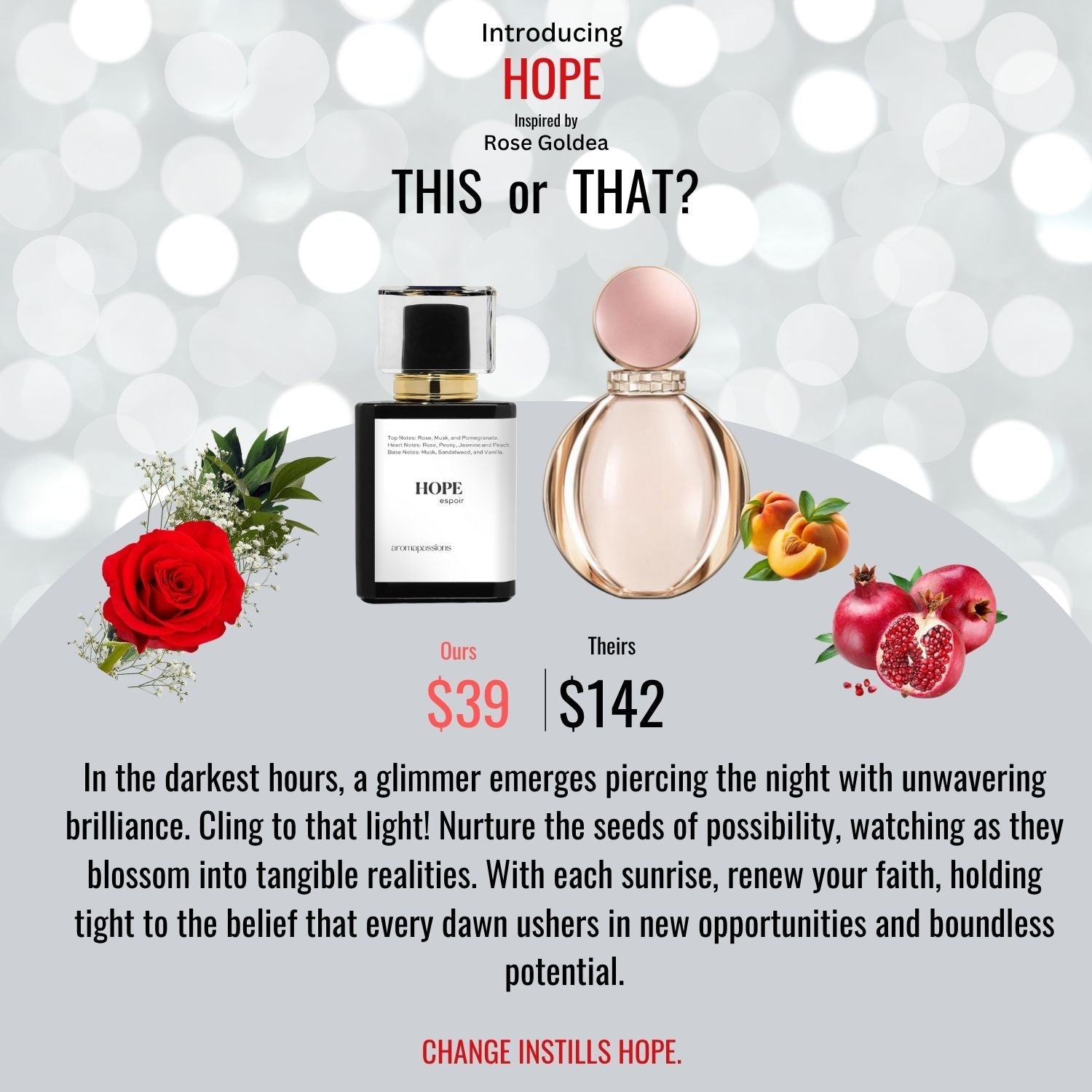 HOPE | Inspired by BVLGARI ROSE GOLDEA | Rose Goldea Dupe Pheromone Perfume - aromapassions