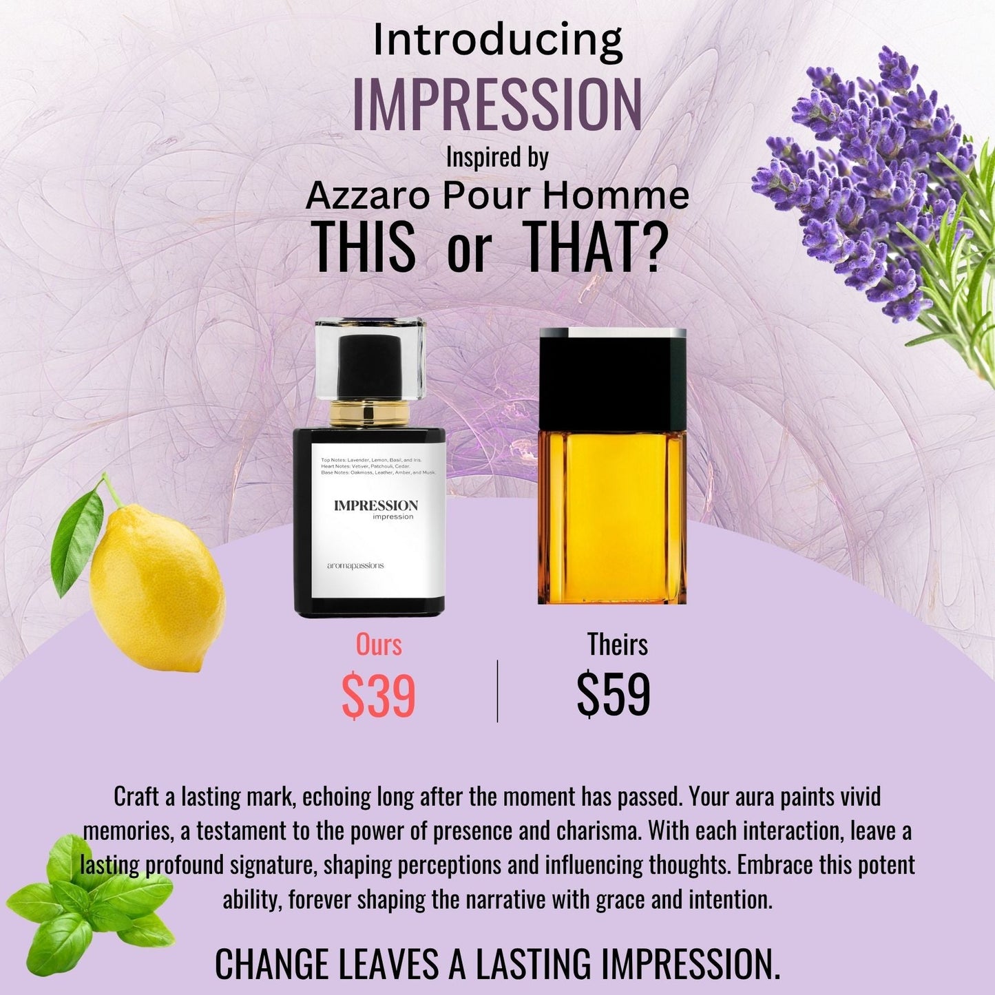 IMPRESSION | Inspired by AZZARO POUR HOMME | Pour Homme Dupe Pheromone Perfume - aromapassions