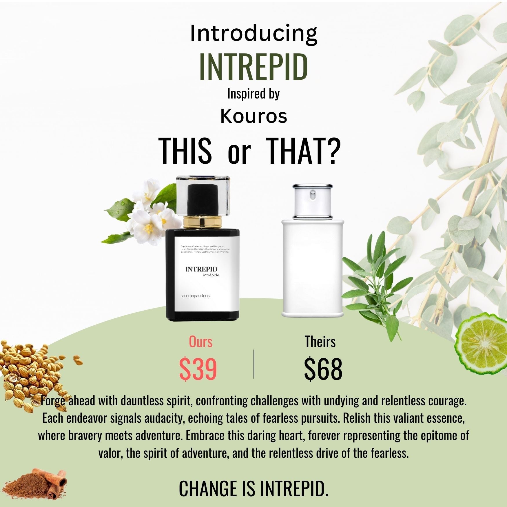 INTREPID | Inspired by YSL KOUROS | Kouros Dupe Pheromone Perfume - aromapassions