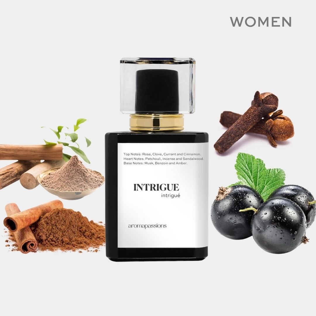 INTRIGUE | Inspired by FREDERIC MALLE PORTRAIT OF A LADY | Rose Clove Raspberry Cinnamon Patchouli Sandalwood Essential Oils | Portrait of a Lady Dupe Pheromone Perfume - aromapassions