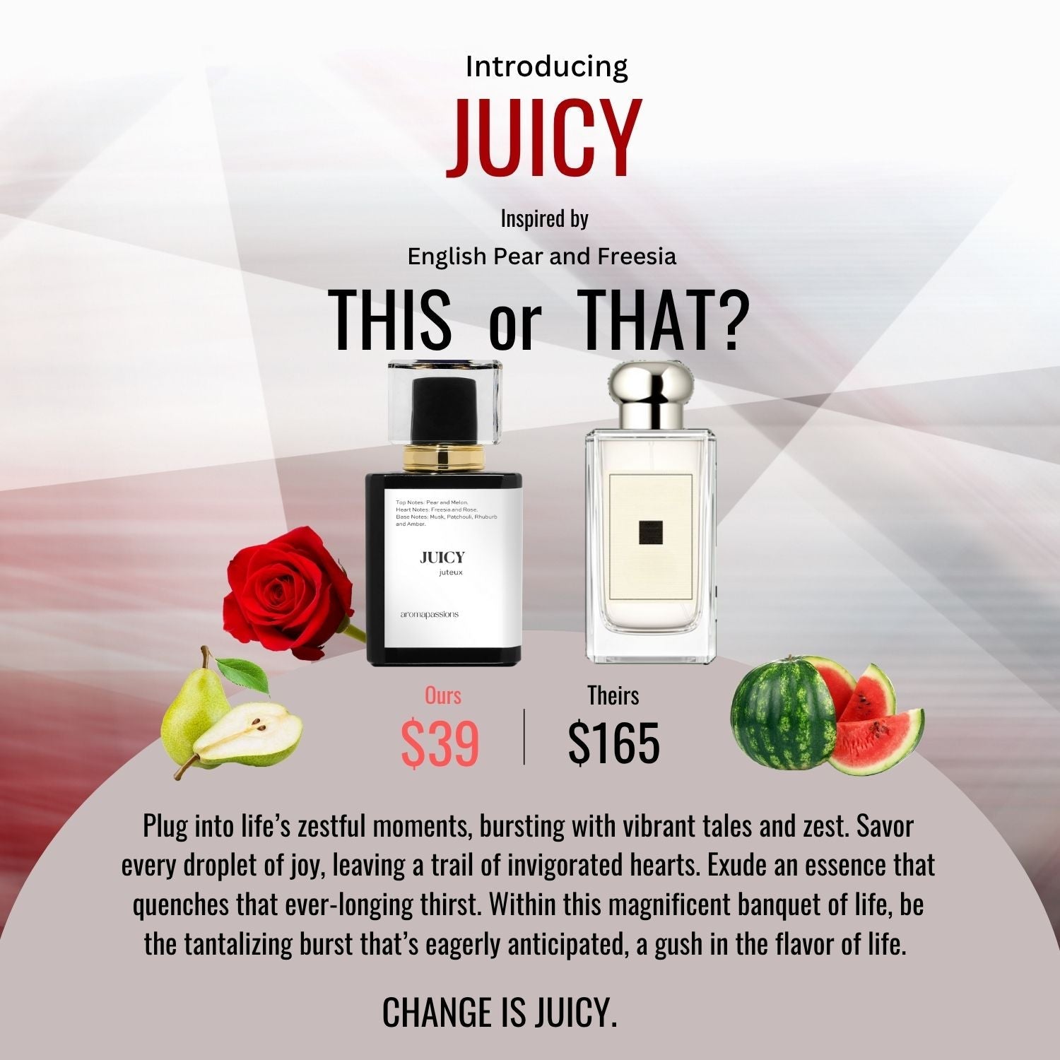 JUICY | Inspired by JO MALONE ENGLISH PEAR AND FREESIA | English Pear and Freesia Dupe Pheromone Perfume - aromapassions