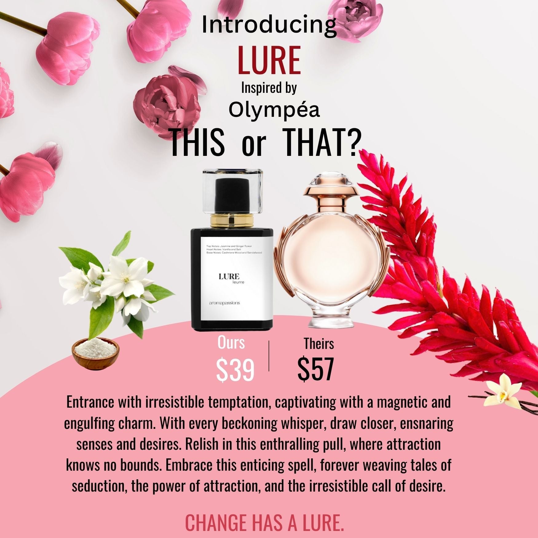 LURE | Inspired by PACO RABANNE OLYMPÉA | Olympéa Dupe Pheromone Perfume - aromapassions