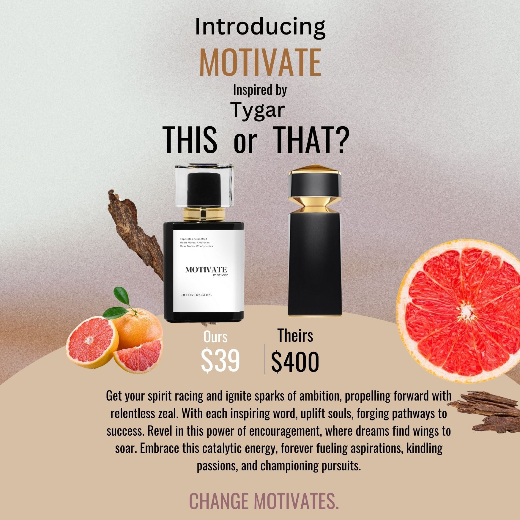 MOTIVATE | Inspired by BVLGARI TYGAR | Tygar Dupe Pheromone Perfume - aromapassions