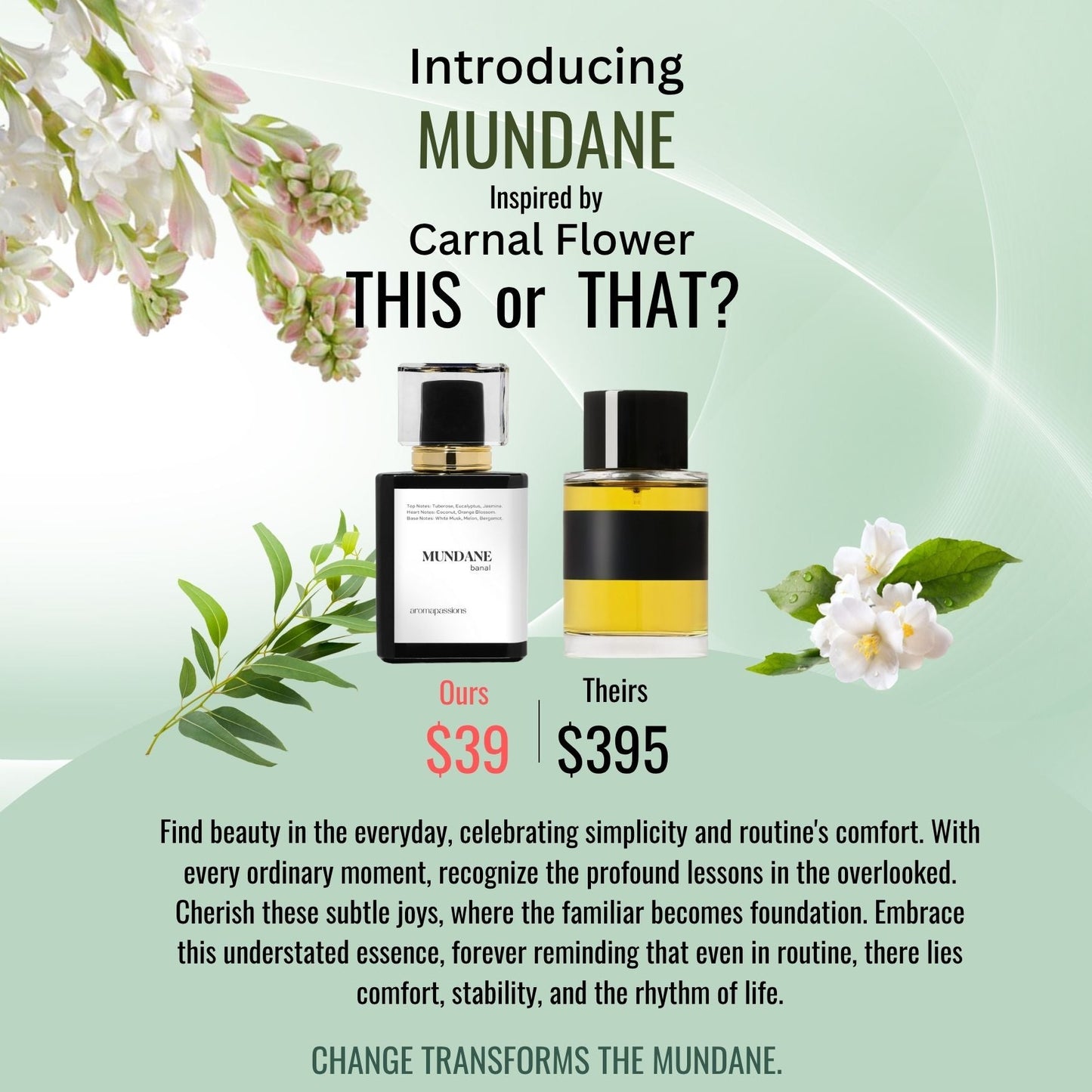 MUNDANE | Inspired by FREDERIC MALLE CARNAL FLOWER | Carnal Flower Dupe Pheromone Perfume - aromapassions