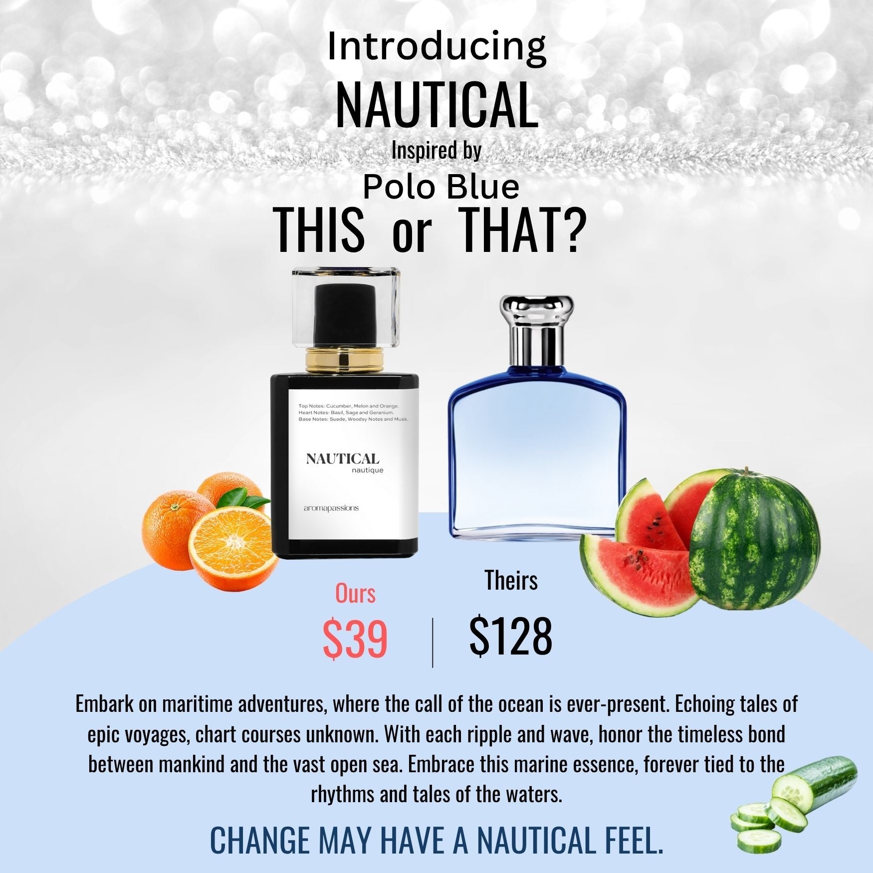 NAUTICAL | Inspired by RALPH - LAUREN POLO BLUE | Polo Blue Dupe Pheromone Perfume - aromapassions