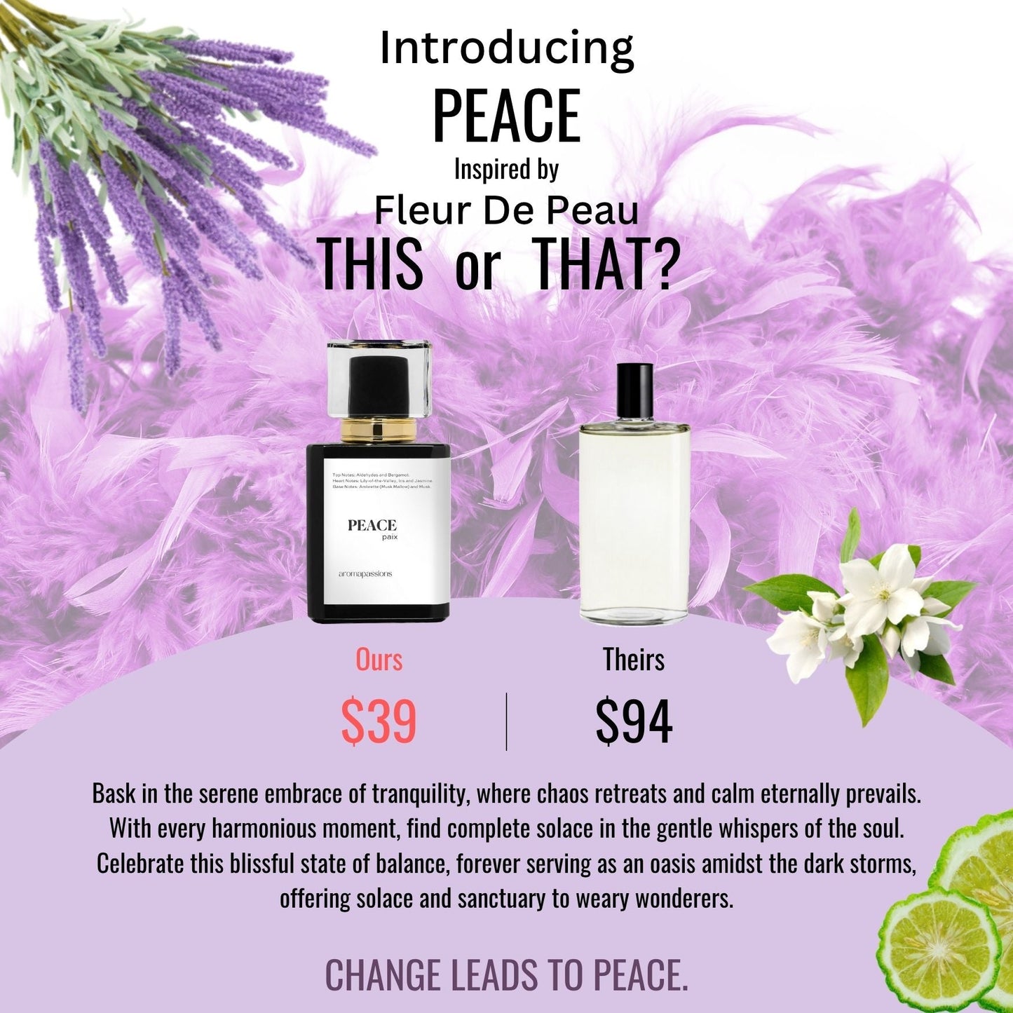 PEACE | Inspired by DIPTYQUE FLEUR DE PEAU | Fleur De Peau Dupe Pheromone Perfume - aromapassions
