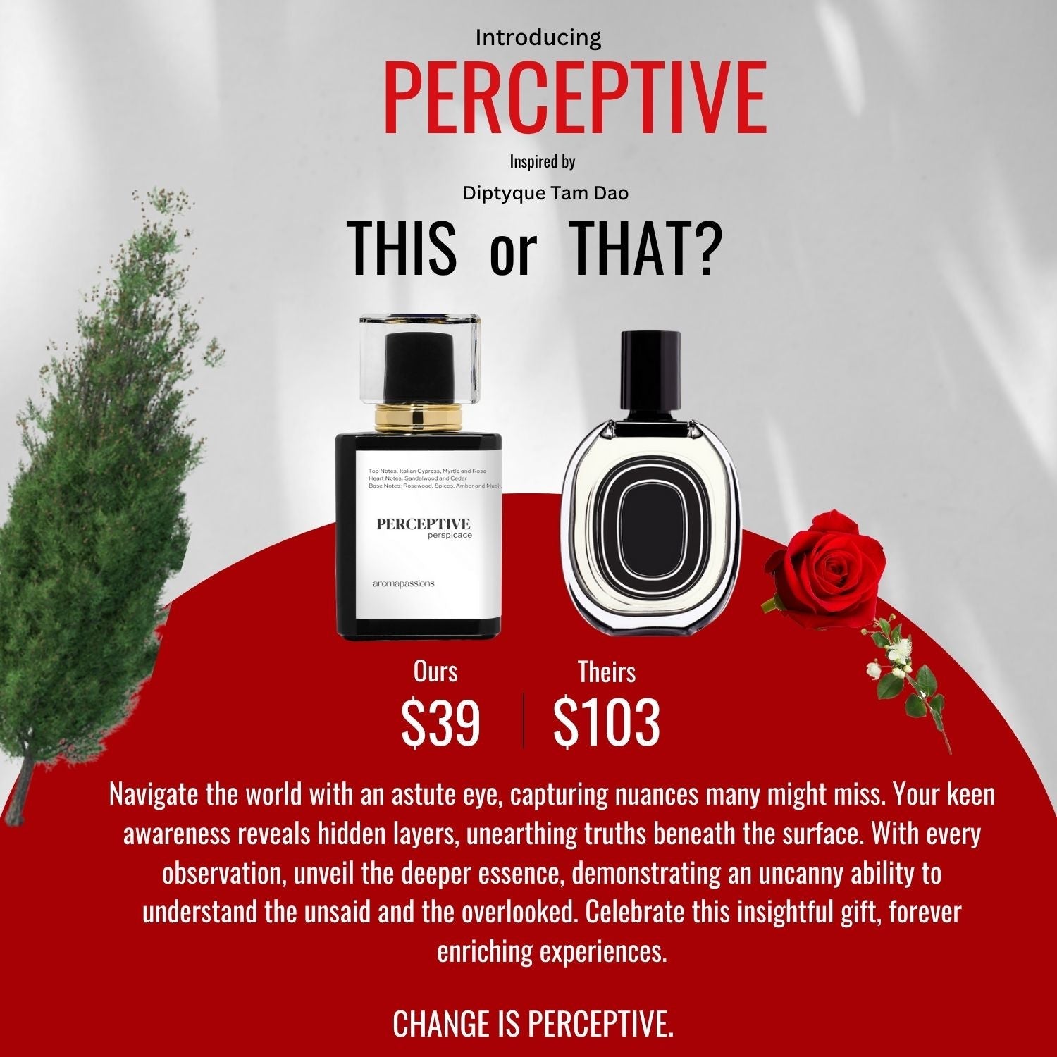 PERCEPTIVE | Inspired by DIPTYQUE TAM DAO | Tam Dao Dupe Pheromone Perfume - aromapassions